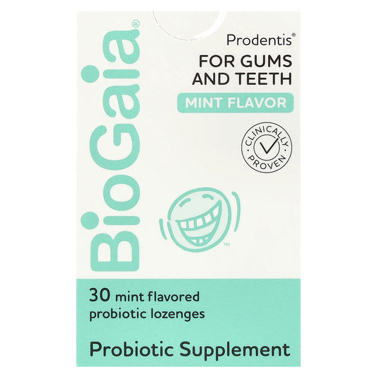 BioGaia, Prodentis For Gums And Teeth, Mint, 30 Probiotic Lozenges