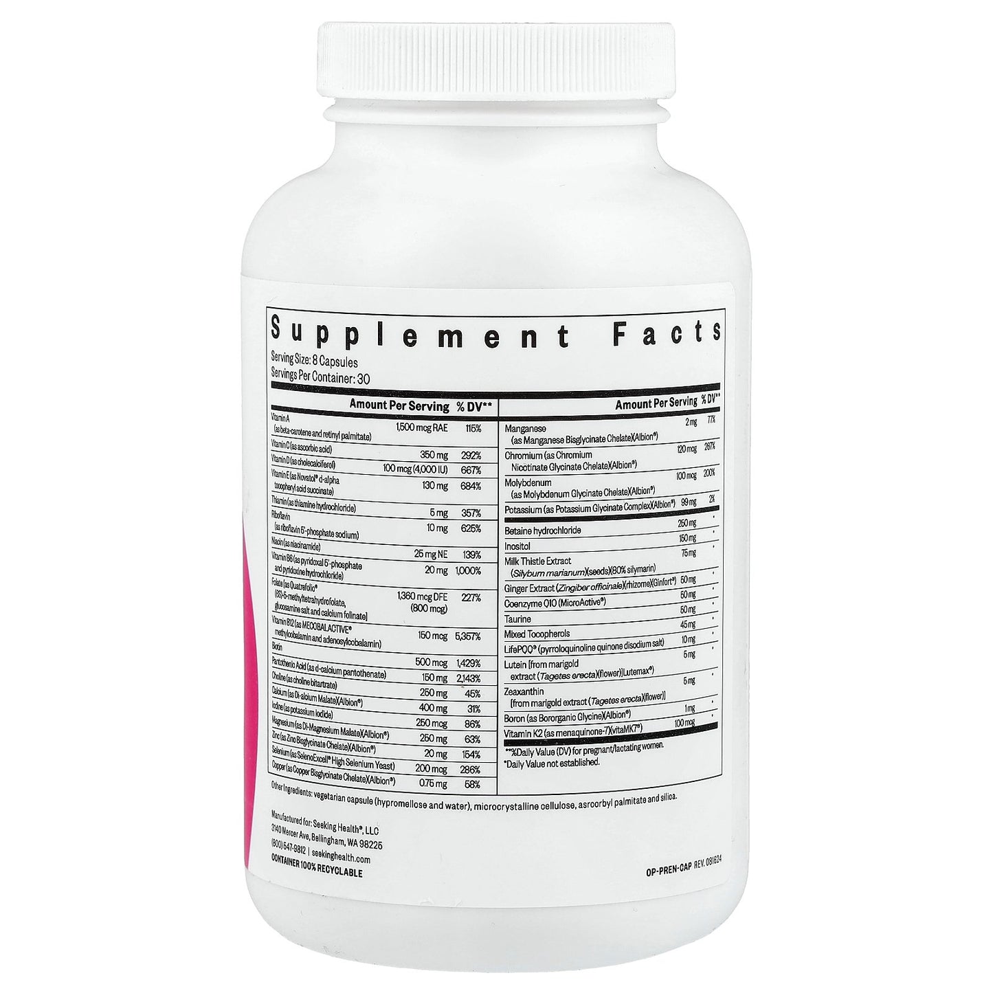 Seeking Health, Optimal Prenatal, 240 Capsules