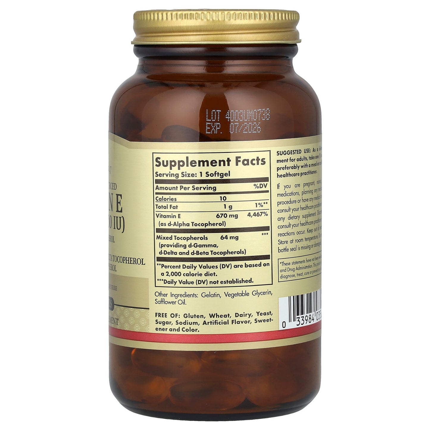 Solgar, Vitamin E, d-Alpha Tocopherol Plus d-Gamma Tocopherol, d-Delta Tocopherol and d-Beta Tocopherol, 100 Softgels