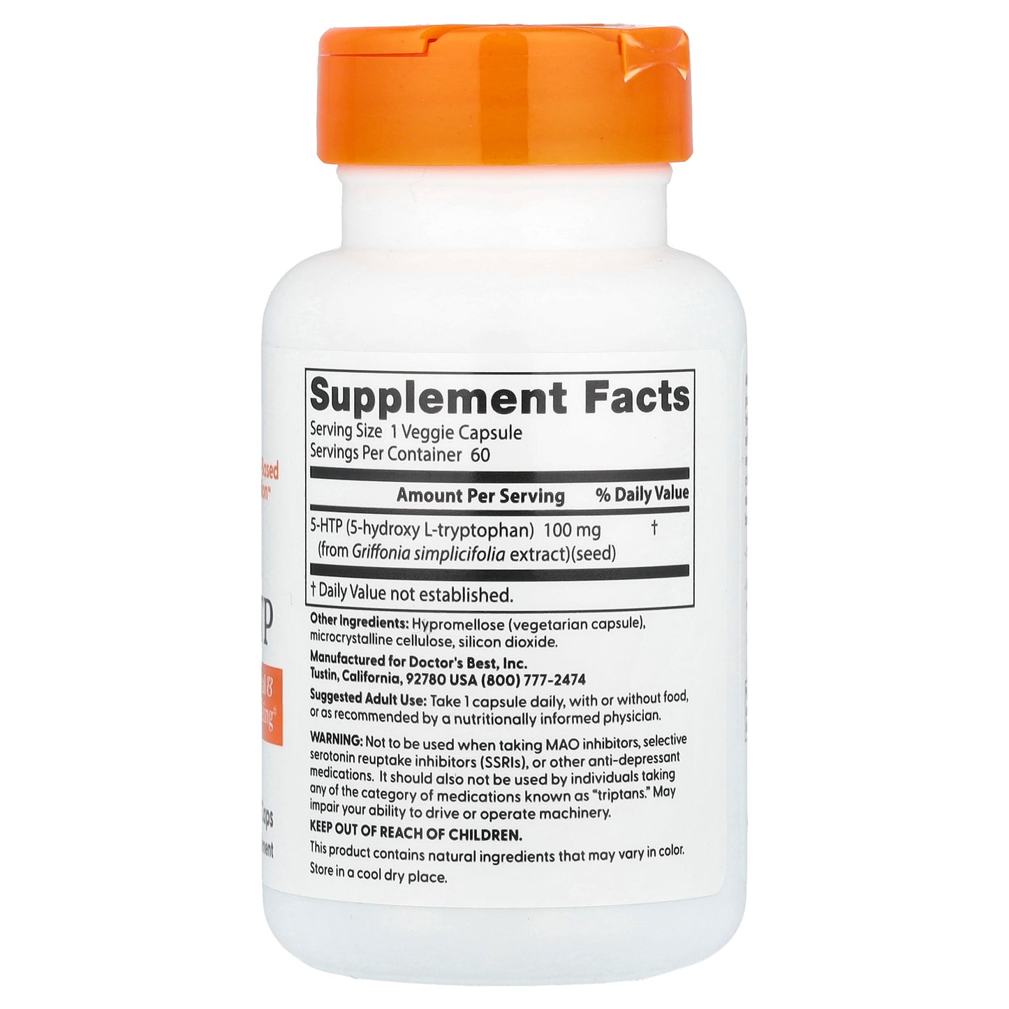 Doctor's Best, 5-HTP, 100 mg, 60 Veggie Caps
