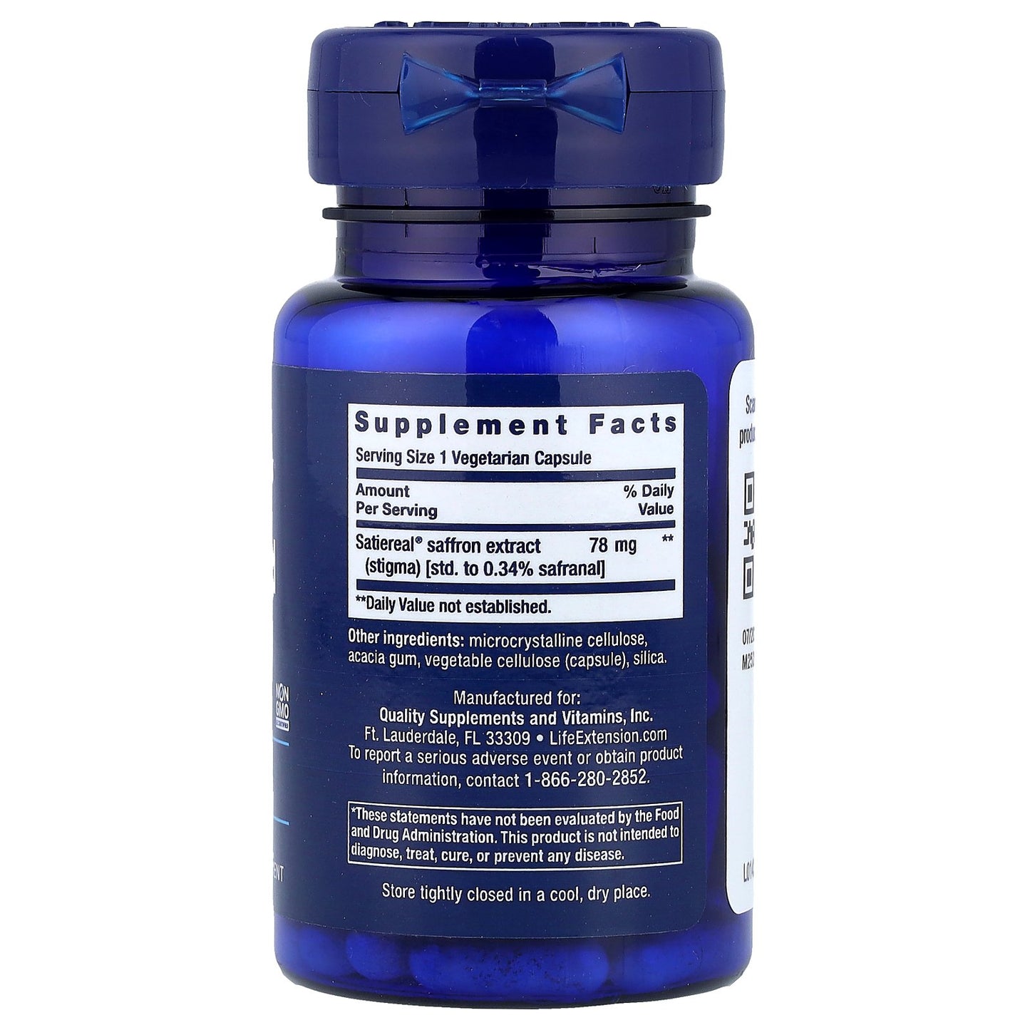 Life Extension, Optimized Saffron, 60 Vegetarian Capsules (78 mg per Capsule)