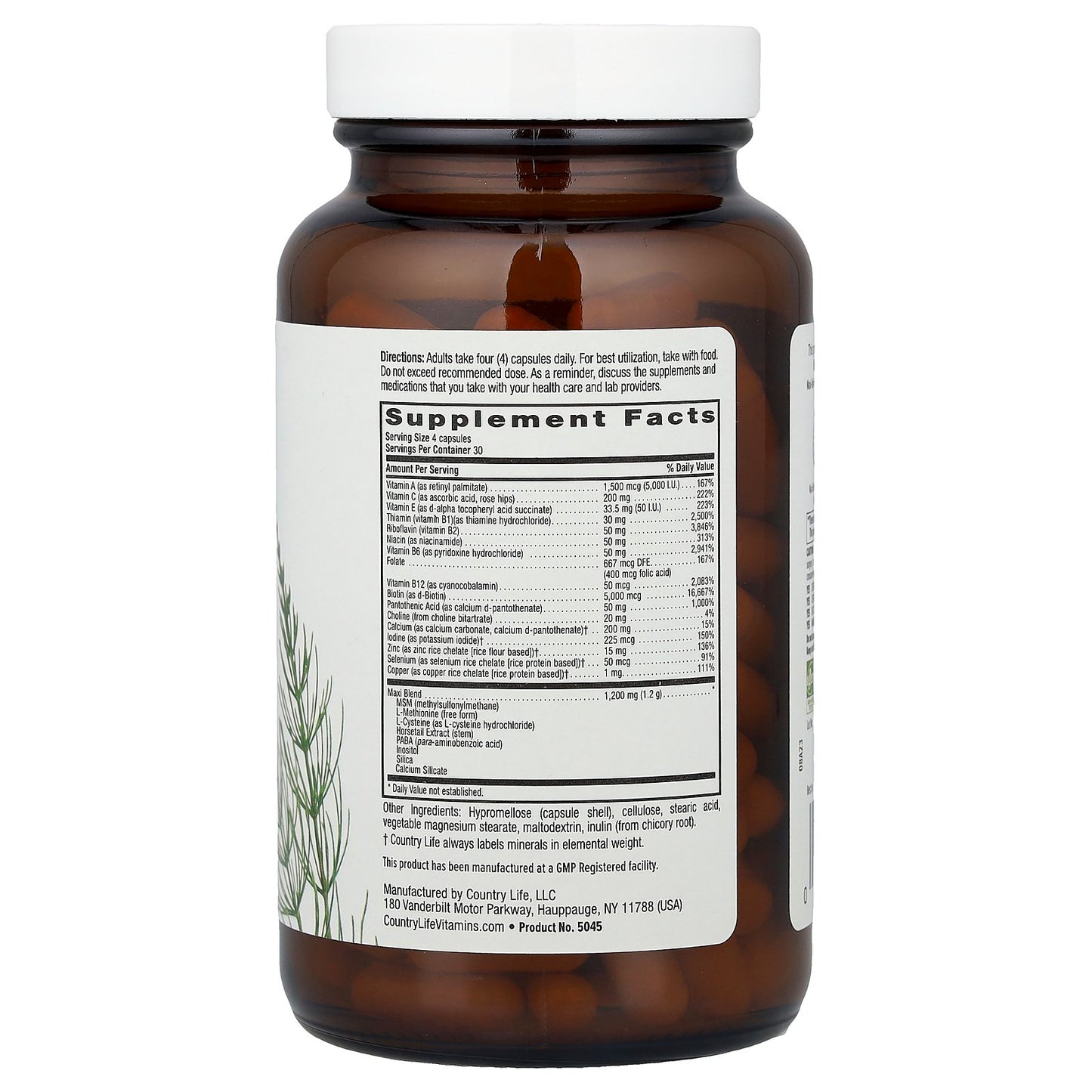 Country Life, Maxi-Hair® Plus Skin & Nails, 120 Vegetarian Capsules