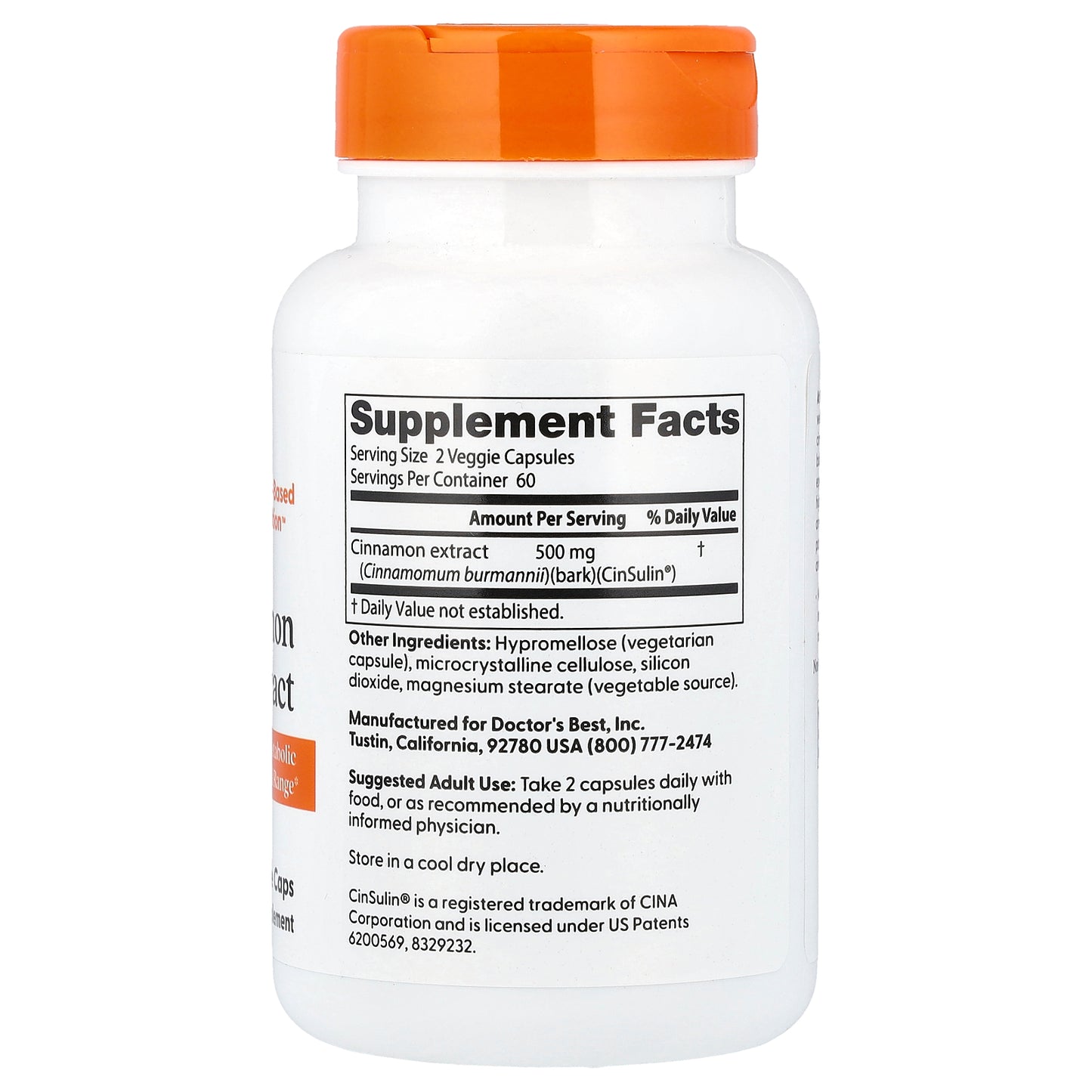 Doctor's Best, Cinnamon Extract , 120 Veggie Caps (250 mg per Capsule)