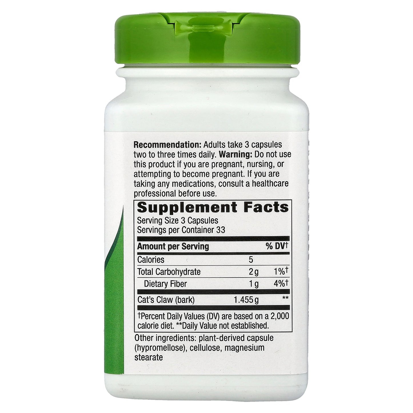 Nature's Way, Cat's Claw Bark, 100 Vegan Capsules (0.48 mg per Capsule)