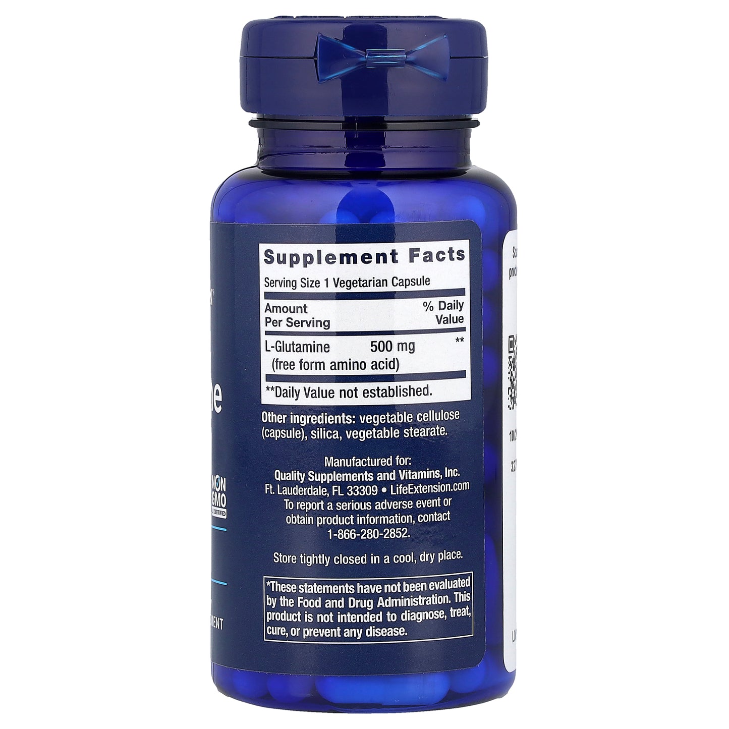 Life Extension, L-Glutamine, 500 mg, 100 Vegetarian Capsules