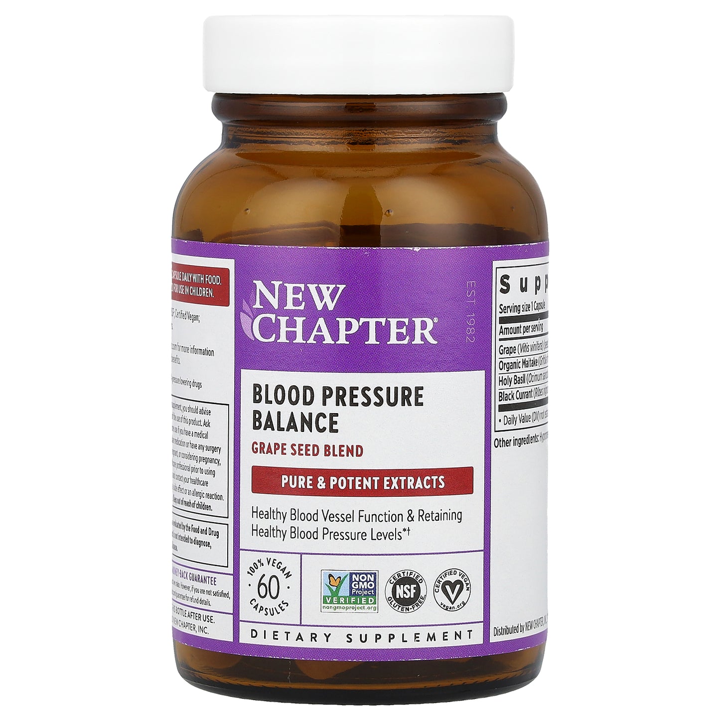 New Chapter, Blood Pressure Balance, Grape Seed Blend, 60 Vegan Capsules