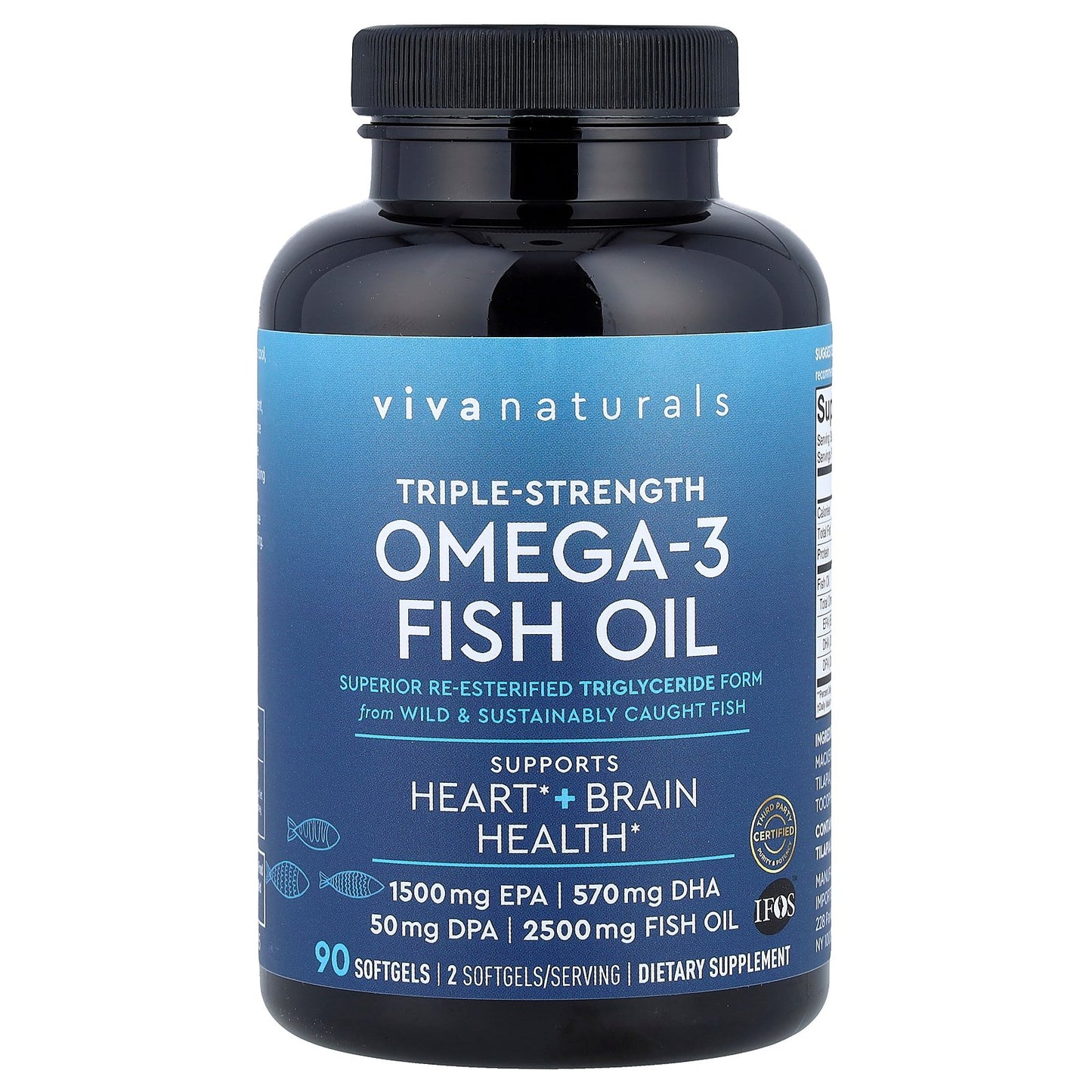 Viva Naturals, Omega-3 Fish Oil, Triple Strength, 2,500 mg, 90 Softgels