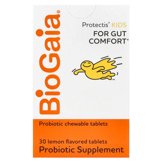 BioGaia, Protectis Kids, For Gut Comfort, Lemon, 30 Probiotic Chewable Tablets