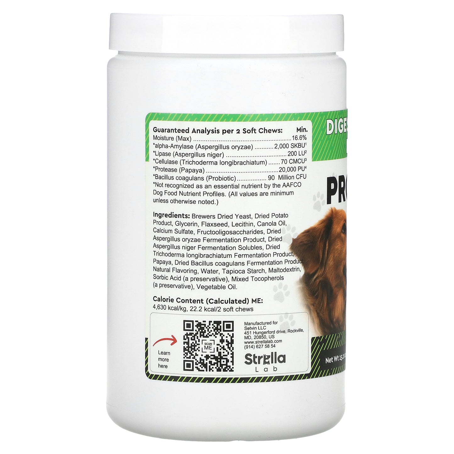 StrellaLab, Probiotics for Dogs, 180 Soft Chews, (15.2 oz (432 g)