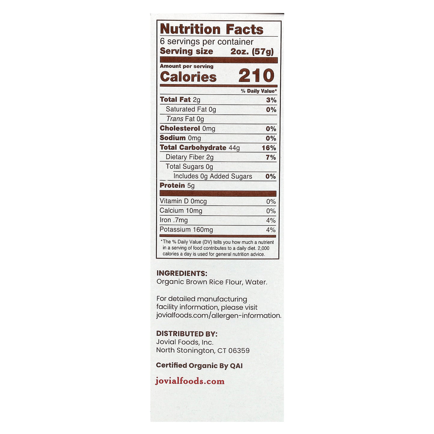 Jovial, Organic Brown Rice Pasta, Caserecce, 12 oz (340 g)