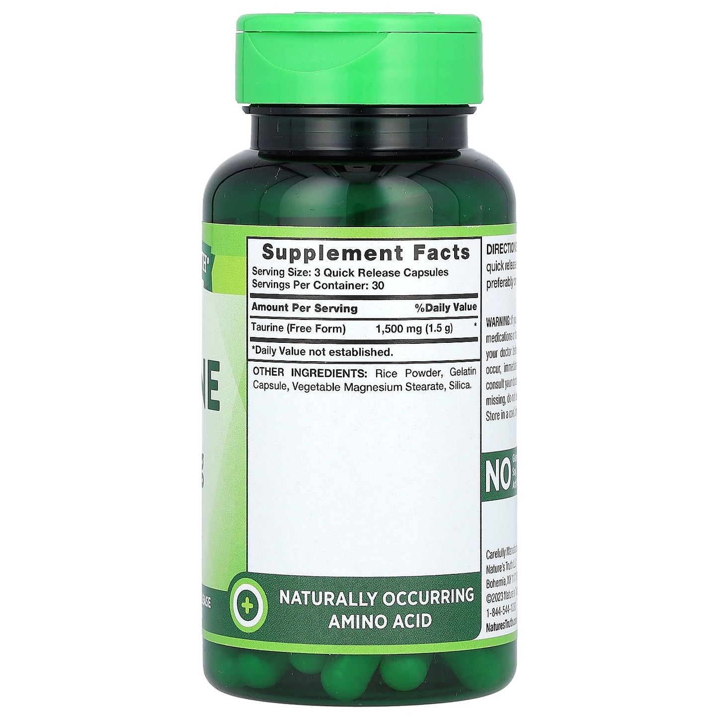 Nature's Truth, Vitamins, Taurine, 90 Quick Release Capsules (500 mg per Capsule)