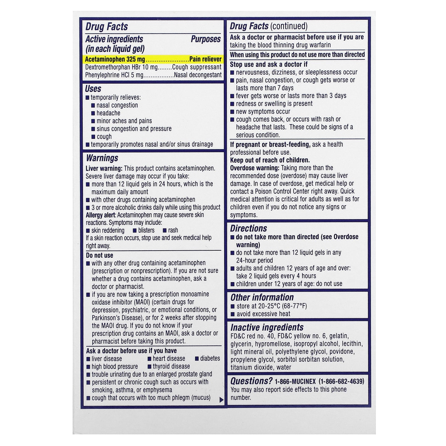 Mucinex, Sinus-Max, Severe Congestion & Pain, Maximum Strength, For Ages 12+, 16 Liquid Gels