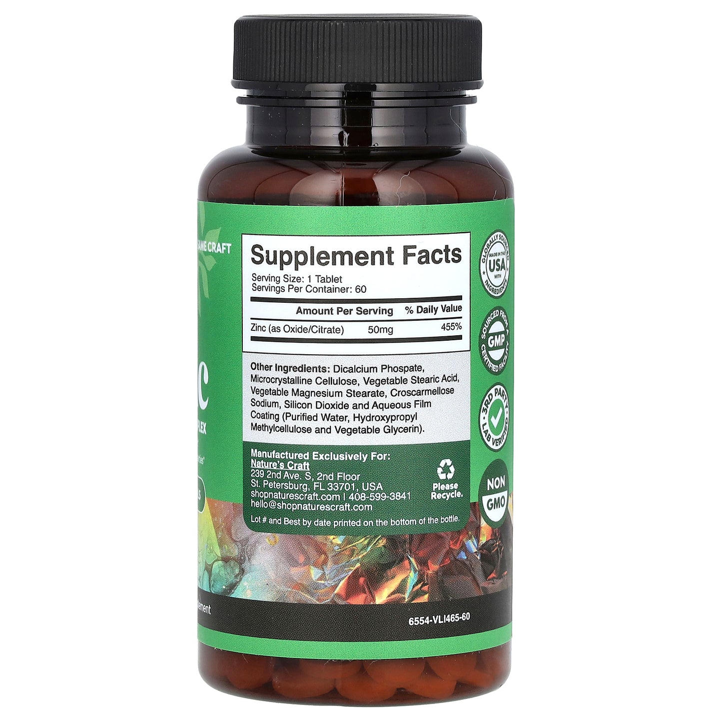 Nature's Craft, Zinc, 50 mg, 60 Tablets