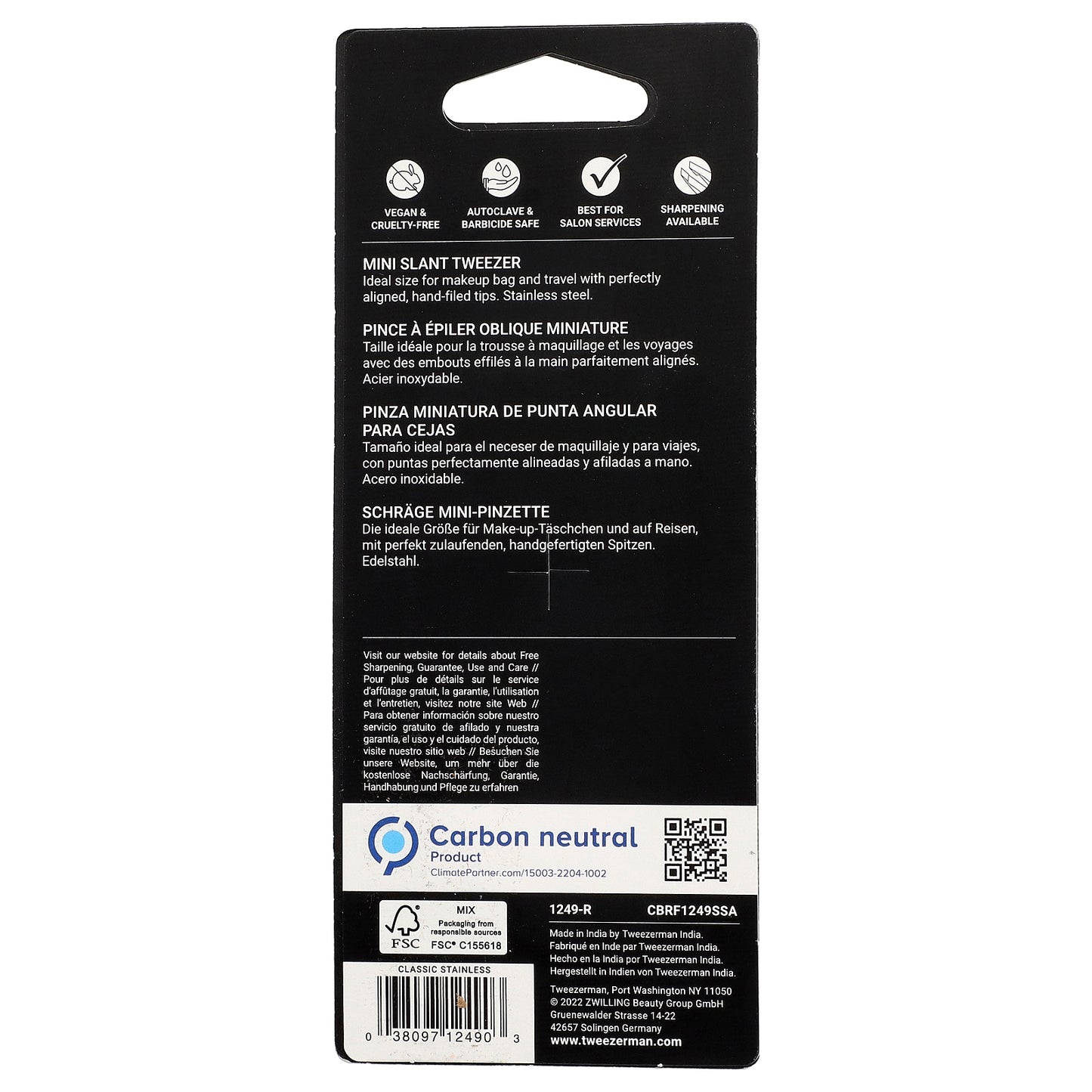 Tweezerman, Mini Slant Tweezer, 1 Count