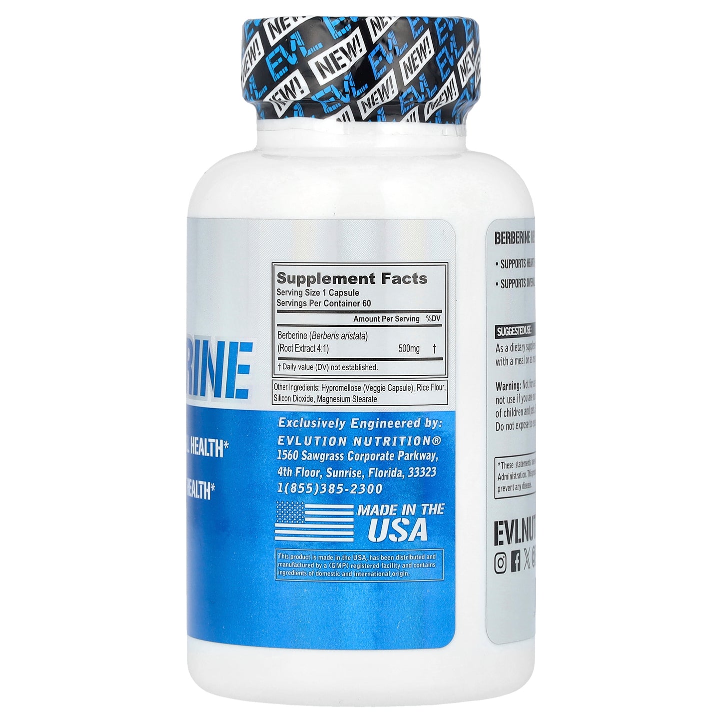 EVLution Nutrition, Berberine, 60 Veggie Capsules, (500 mg mg per Capsule)