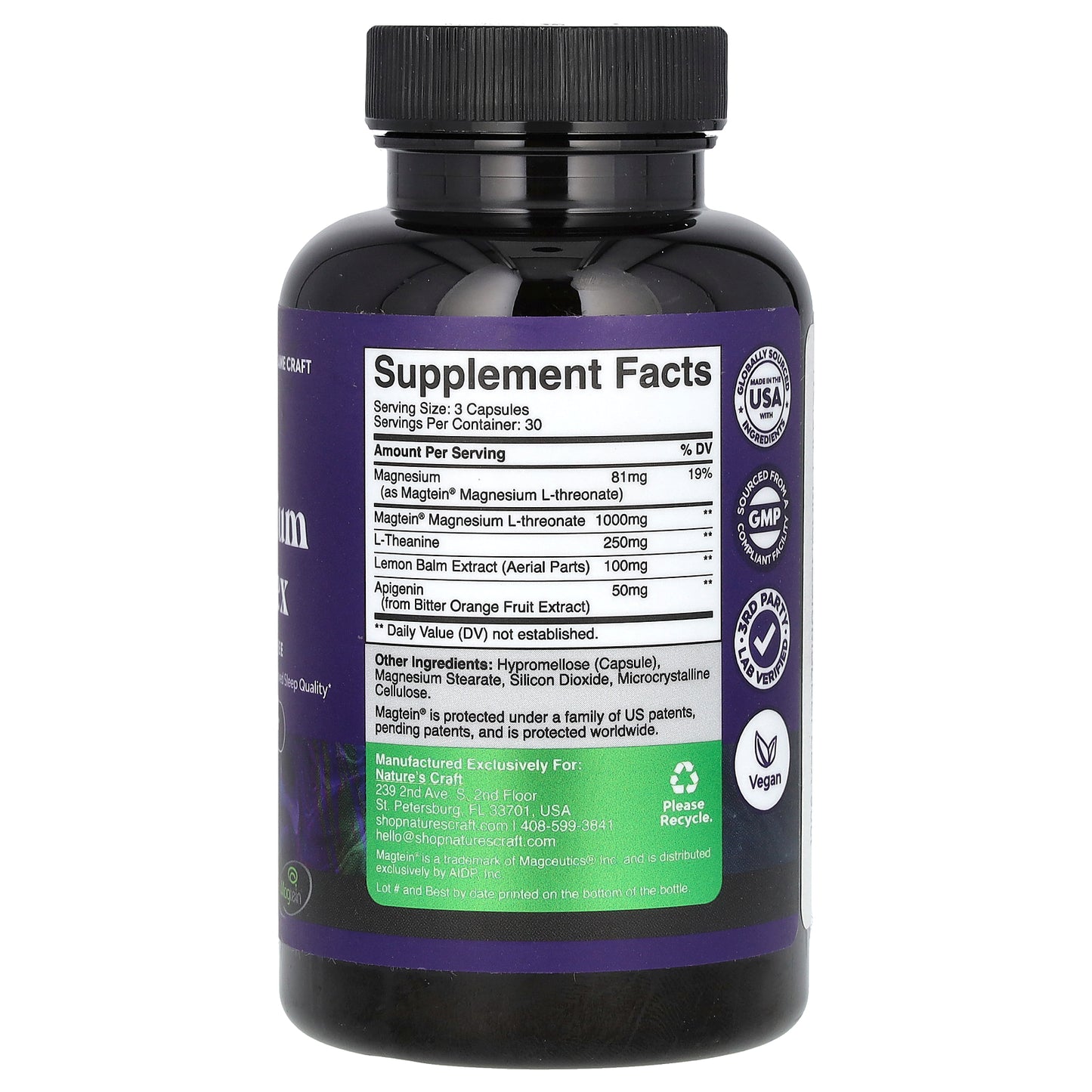 Nature's Craft, Magnesium Sleeplex, Melatonin-Free, 90 Capsules