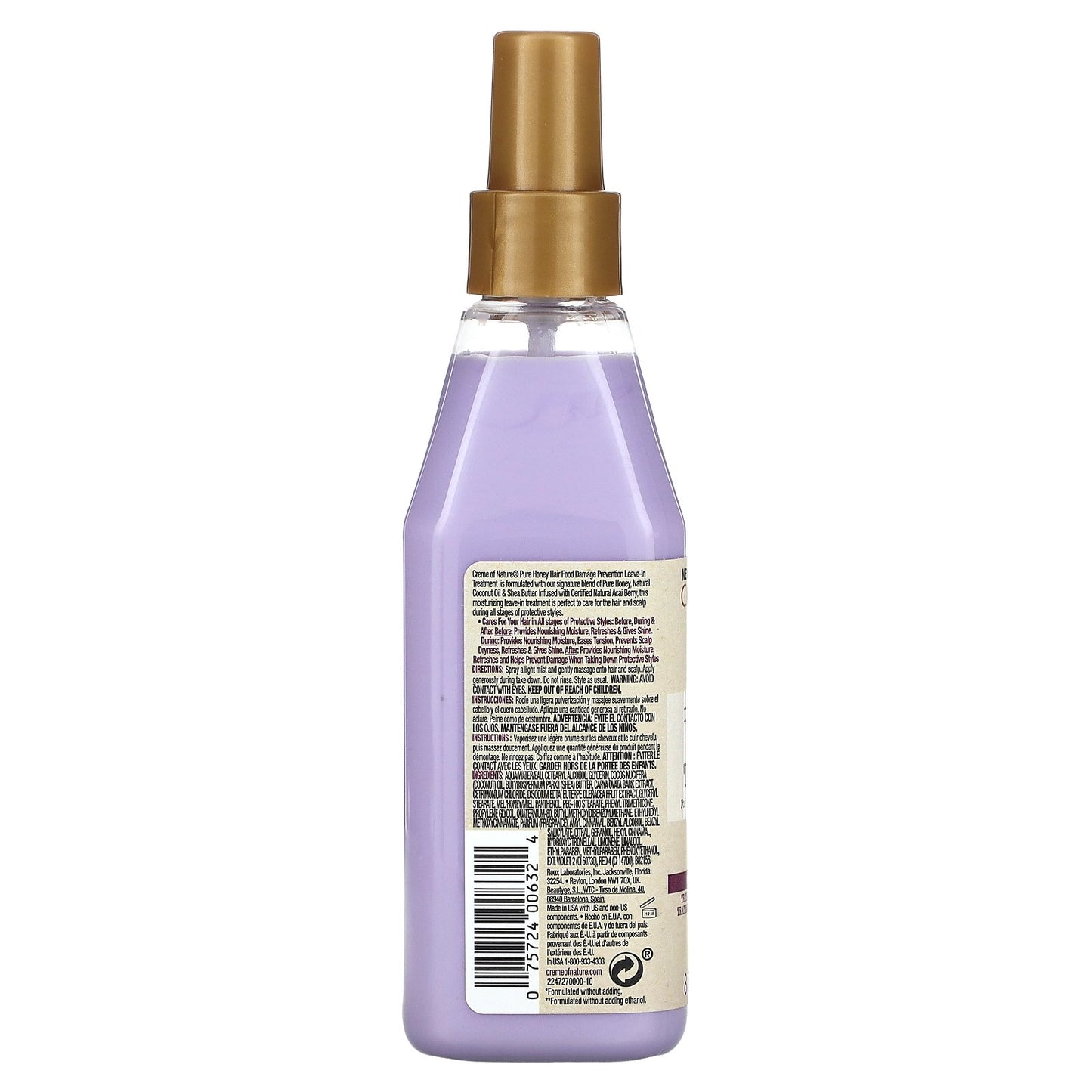 Creme Of Nature, Pure Honey, Hair Food, Damage Prevention Leave-In Treatment, 8 fl oz (236.5 ml)