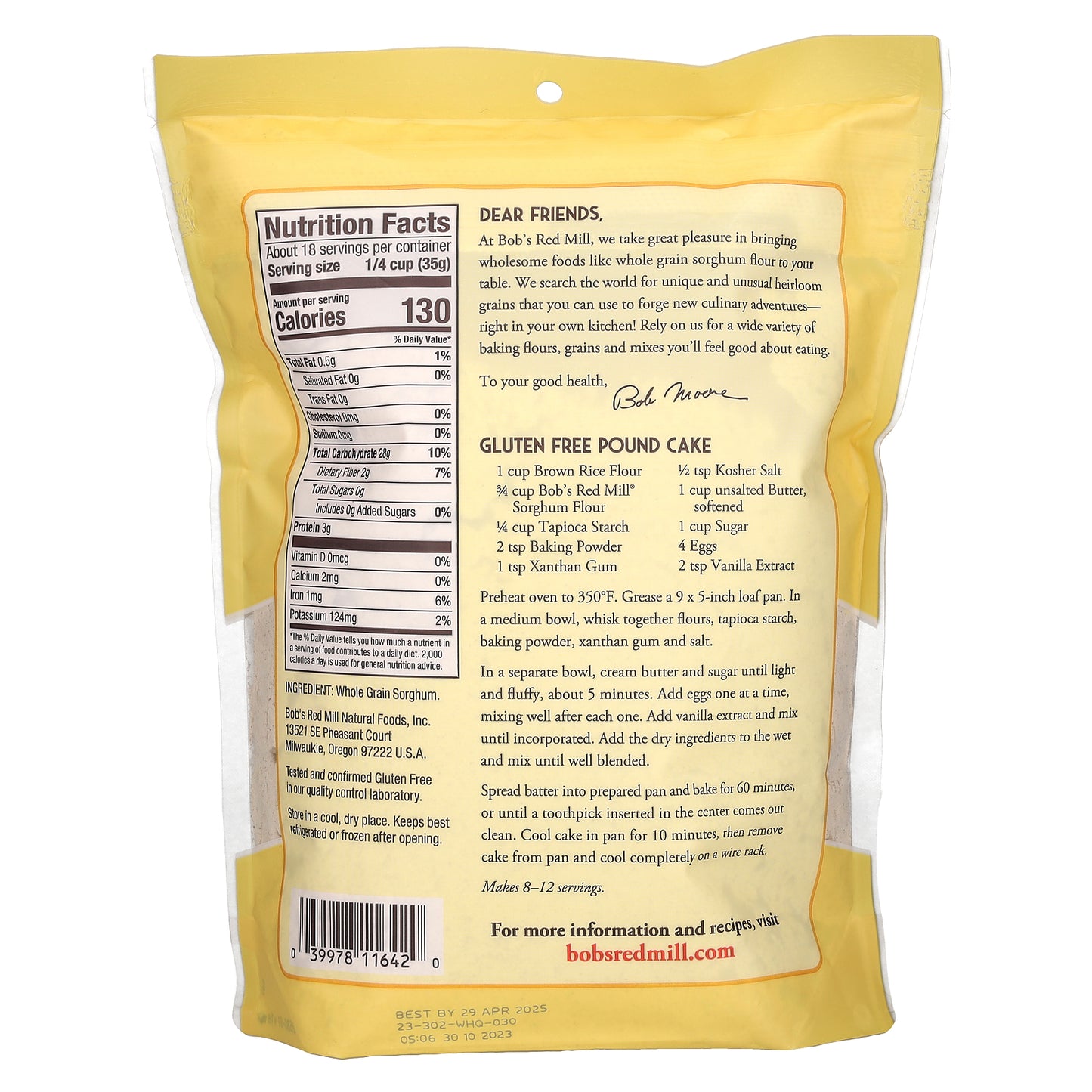 Bob's Red Mill, Sorghum Flour, 22 oz ( 624 g)