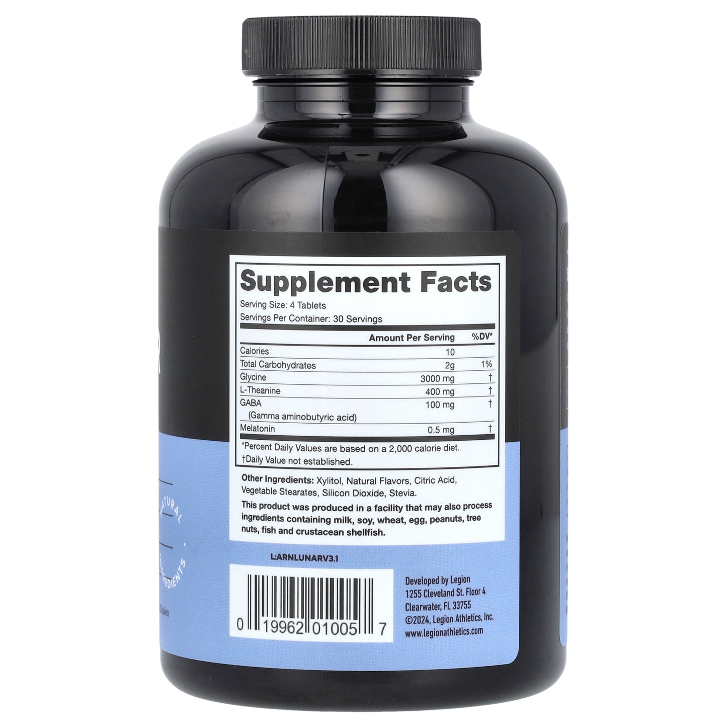 Legion Athletics, Lunar, Sleep Aid, Mixed Berry, 120 Tablets