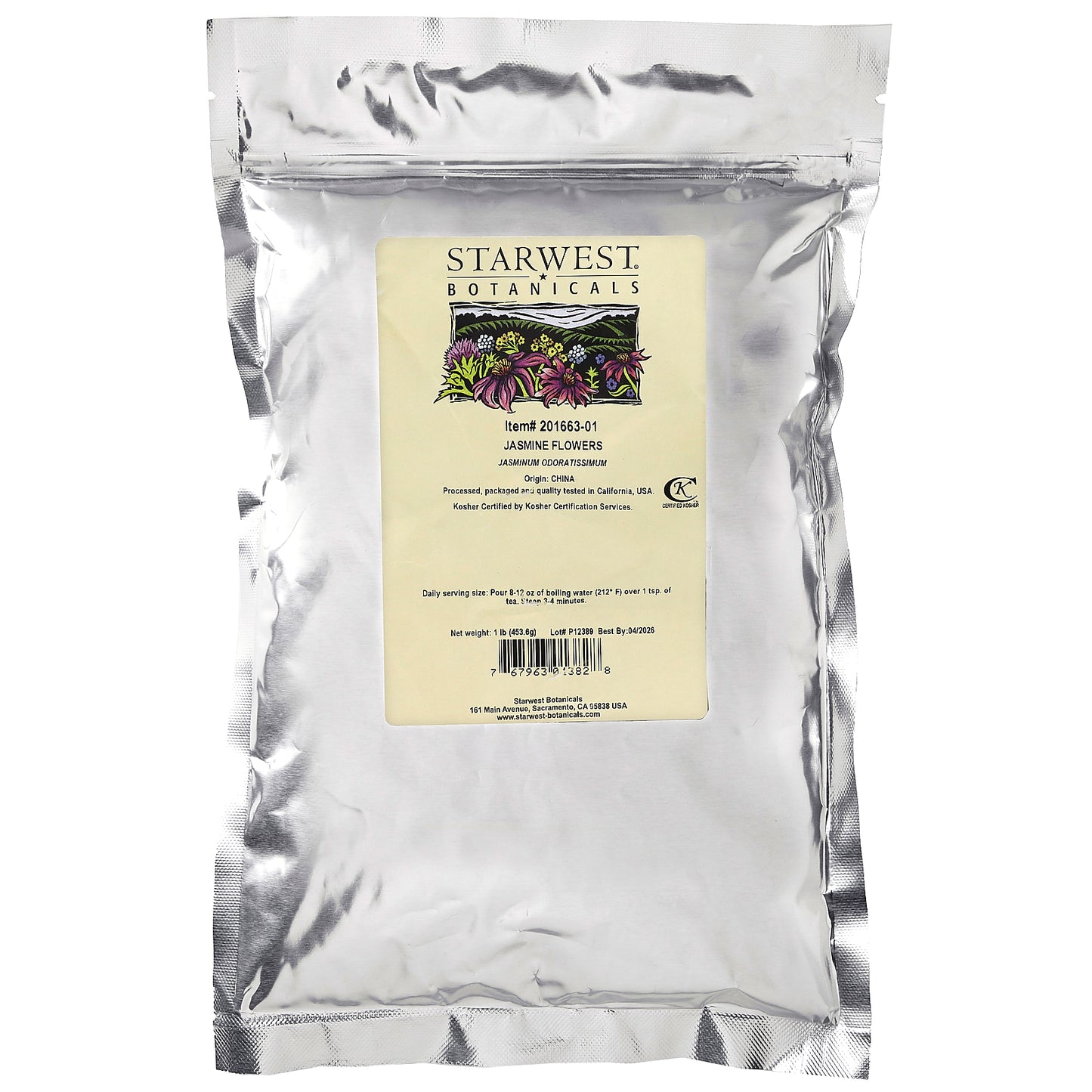 Starwest Botanicals, Jasmine Flowers, 1 lb (453.6 g)