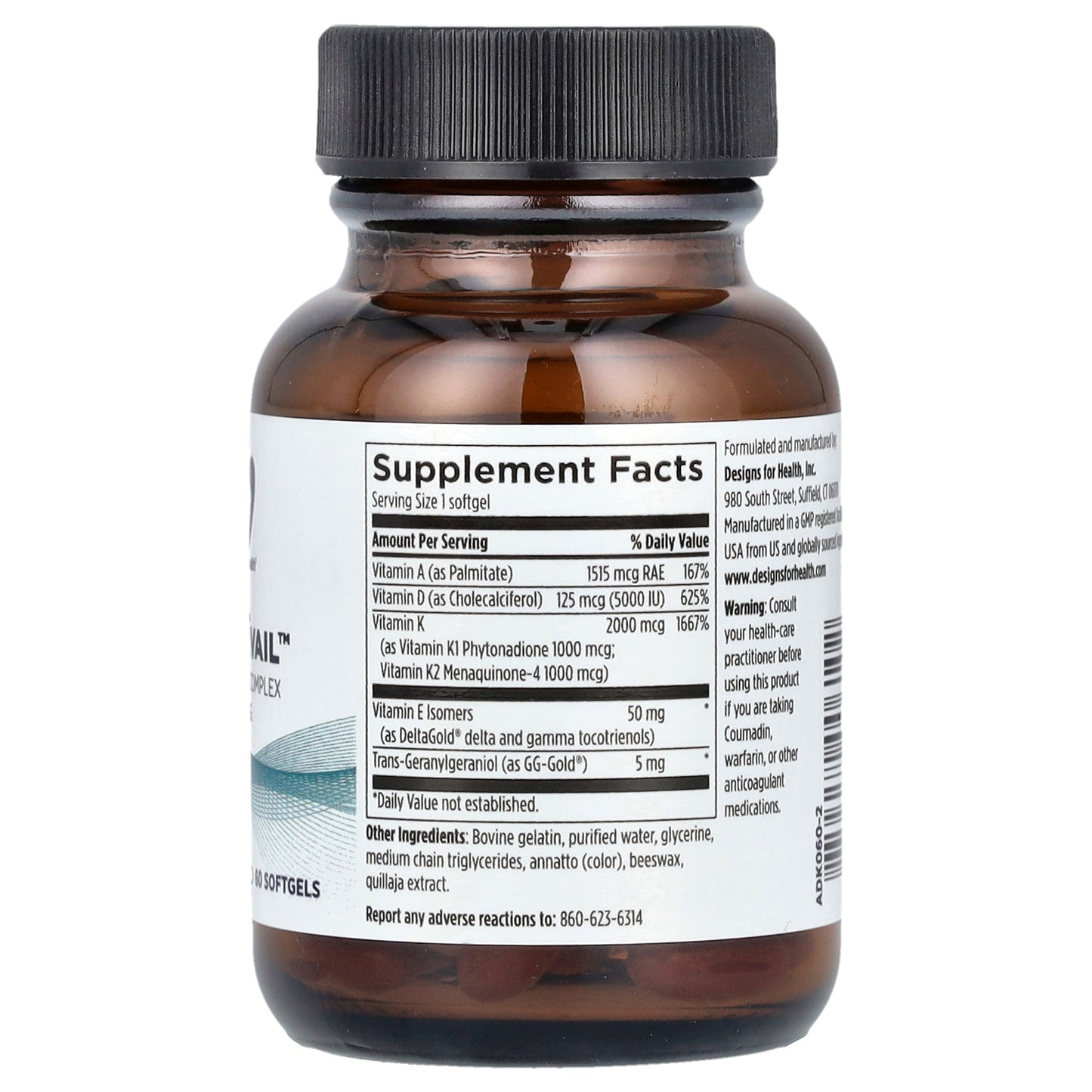 Designs For Health, ADK Evail™, Lipid Soluble Complex With GG, 60 Softgels