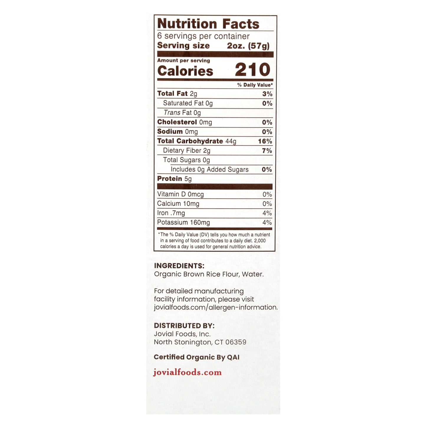 Jovial, Organic Brown Rice Pasta, Shells, 12 oz (340 g)