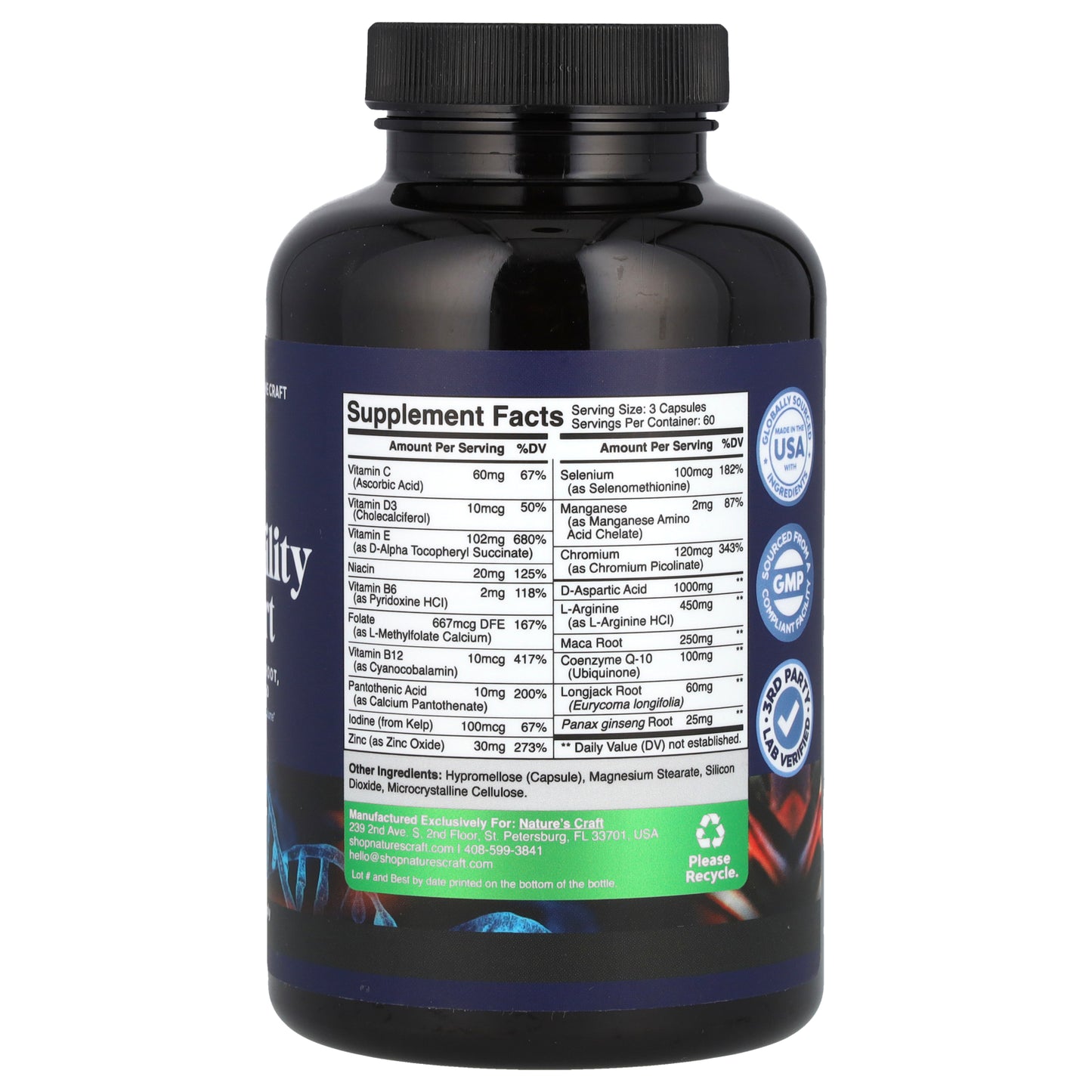 Nature's Craft, Male Fertility Support, 180 Capsules