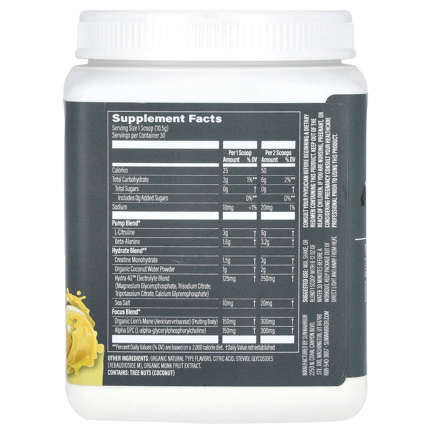 Sunwarrior, Sport, Active Pre-Workout, No Stimulants or Caffeine, Yuzu Mango, 11.1 oz (315 g)