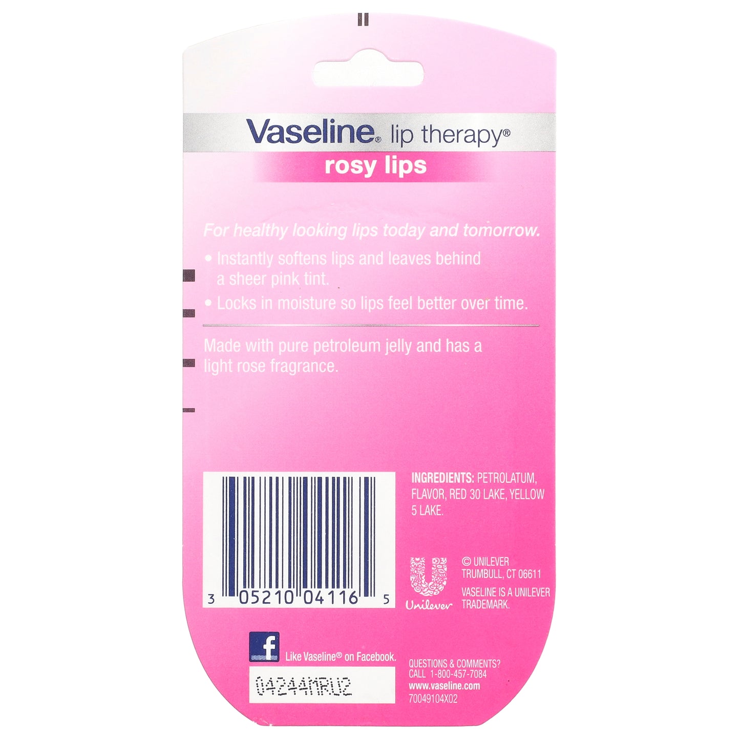 Vaseline, Lip Therapy®, Rosy Lips, 2 Pack, 0.25 oz (7 g) Each