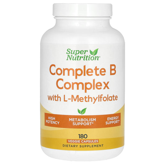 Super Nutrition, Complete B Complex with L-Methylfolate, 180 Veggie Capsules