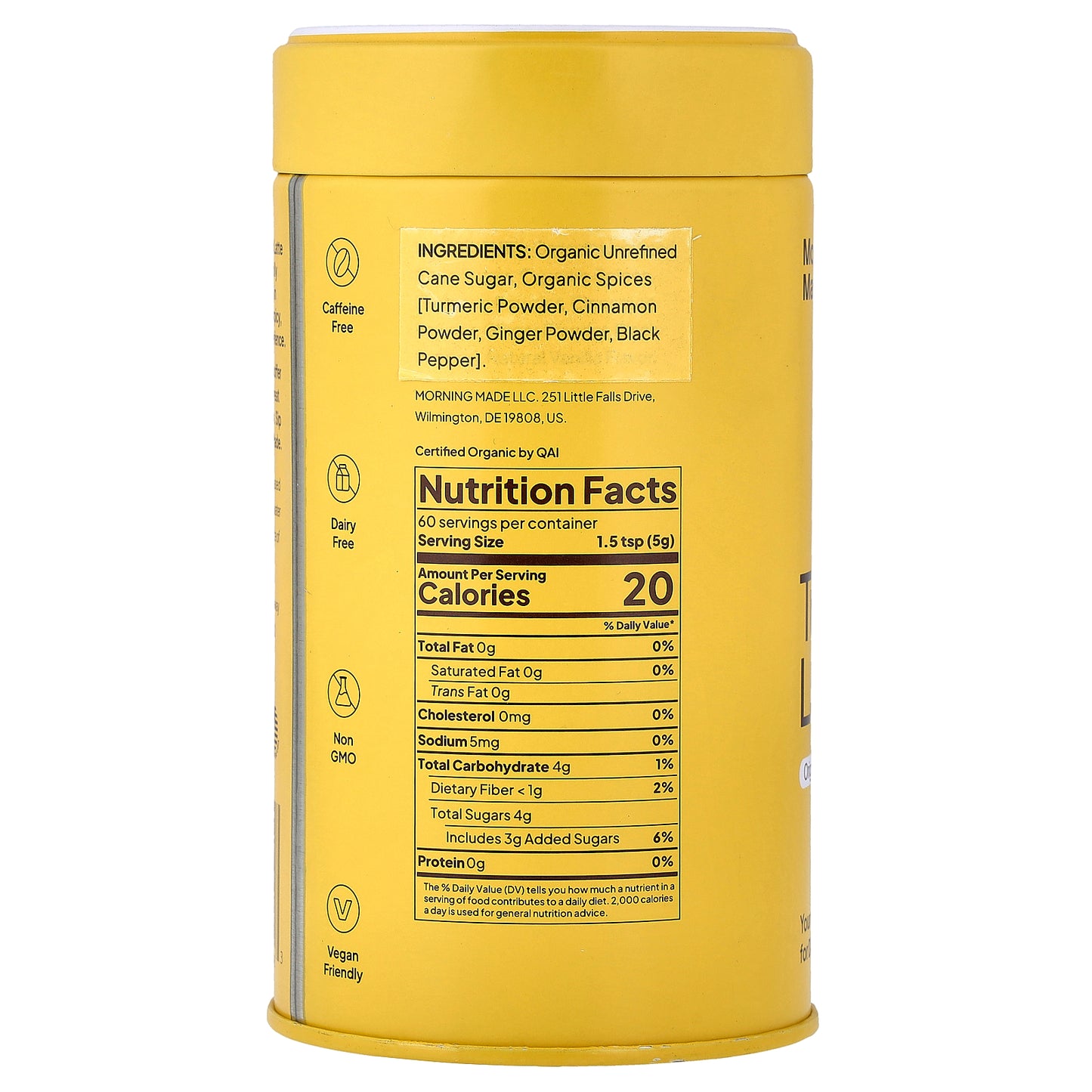 Morning Made Inc, Turmeric Latte, Original, 10.58 oz (300 g)