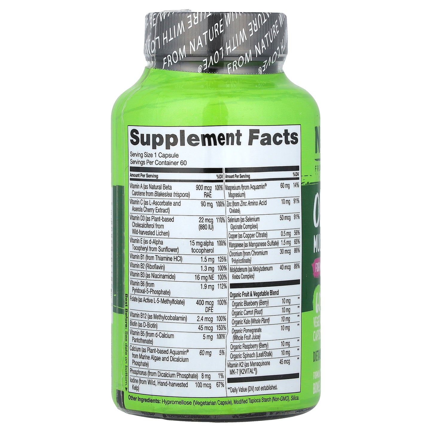 NATURELO, One Daily Multivitamin, For Women 50+, 60 Vegetarian Capsules