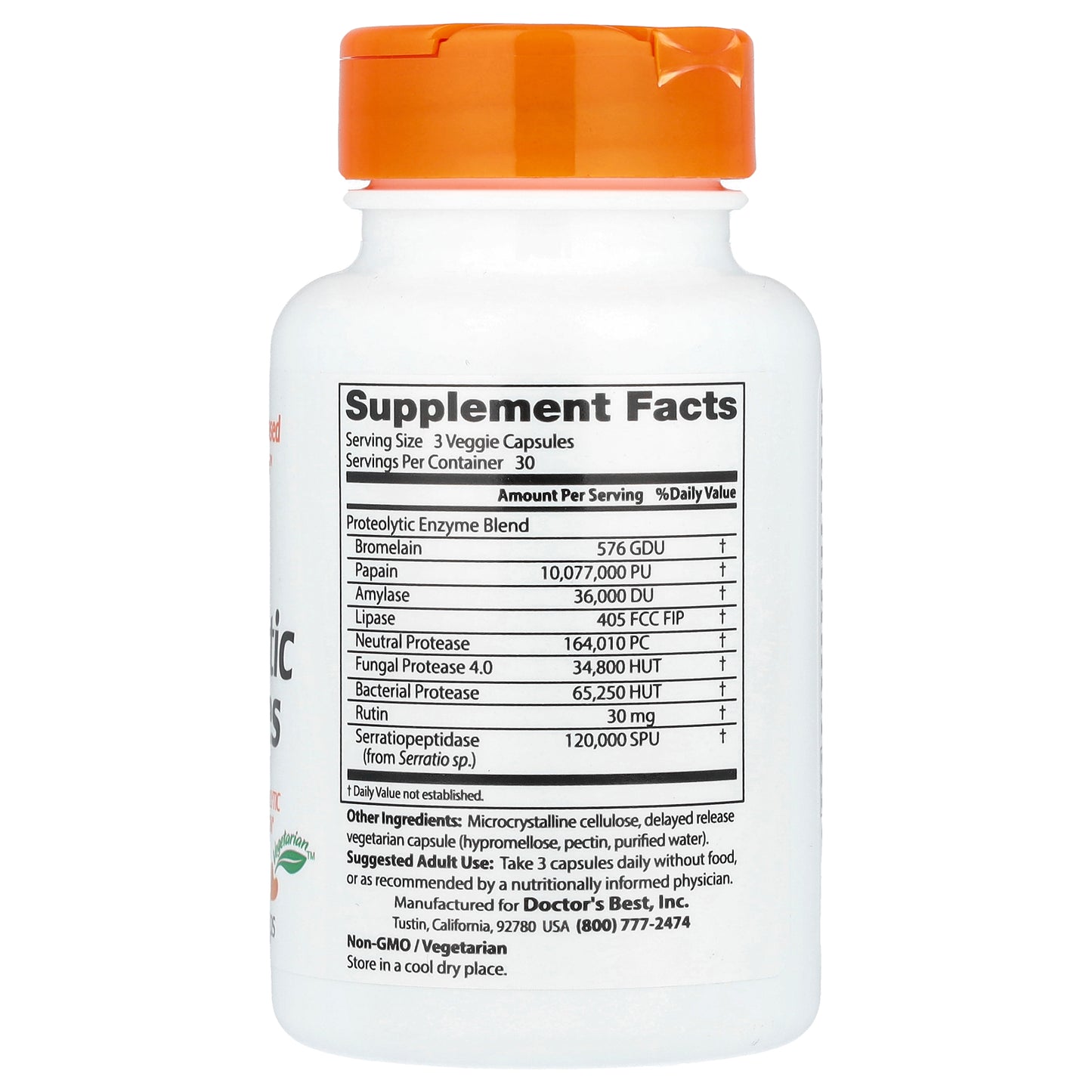 Doctor's Best, Proteolytic Enzymes, 90 Delayed Release Veggie Caps