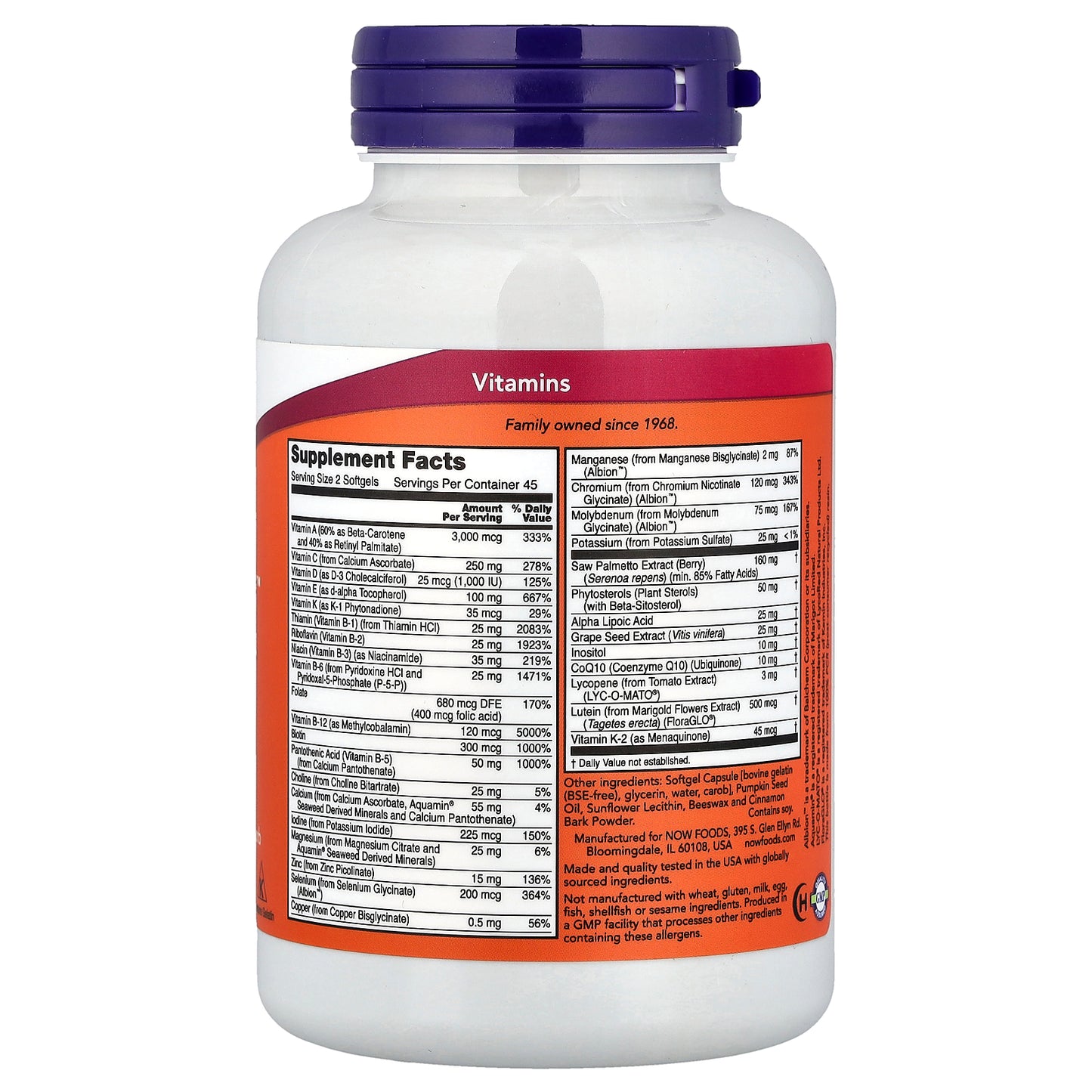 NOW Foods, ADAM™, Superior Men's Multi, 90 Softgels