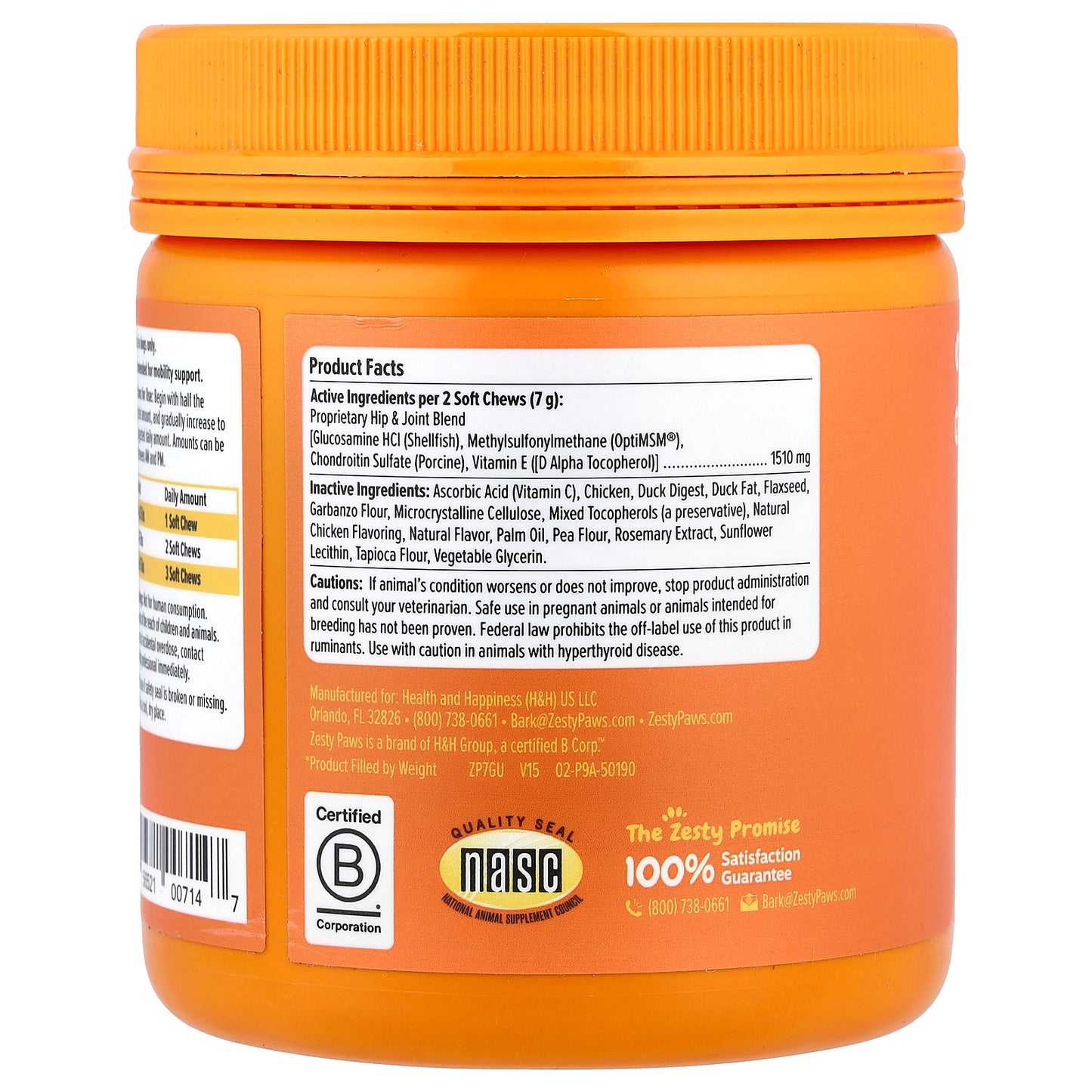 Zesty Paws, Hip & Joint Bites, For Dogs, All Ages, Duck, 90 Soft Chews, 11.1 oz (315 g)