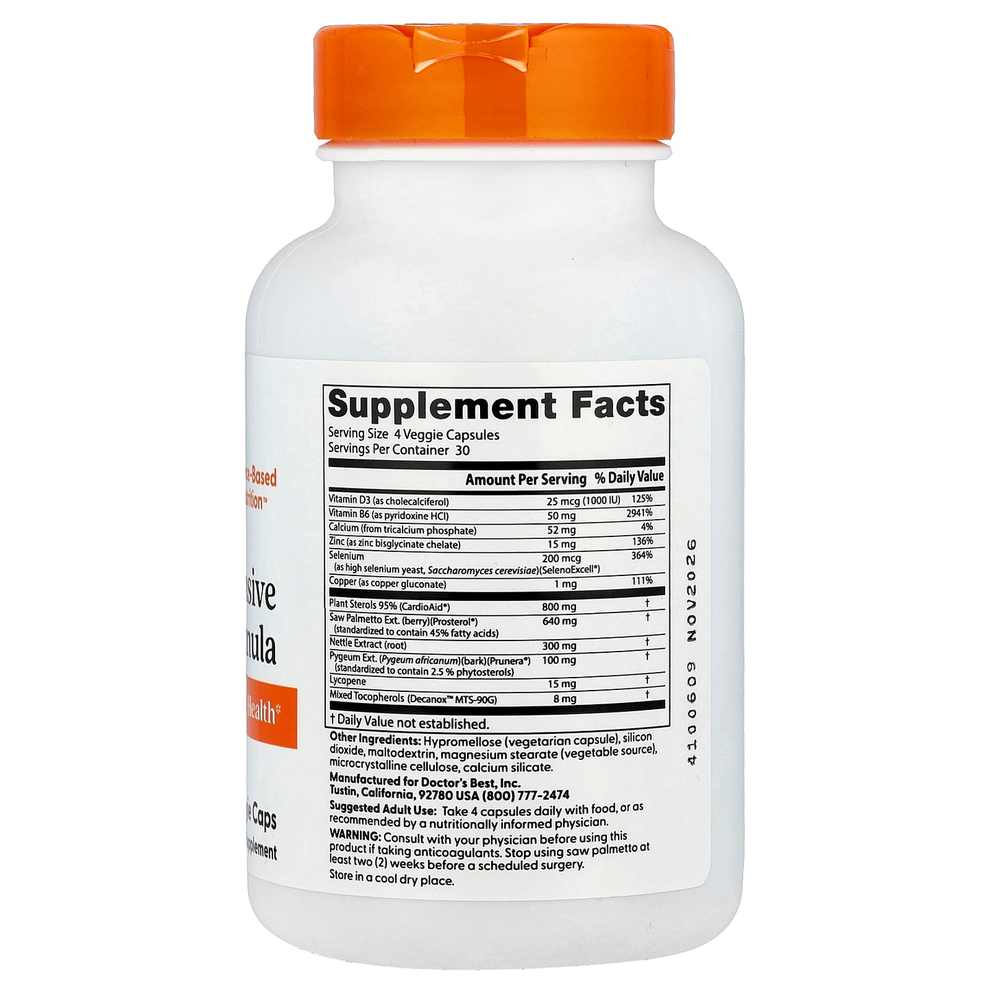 Doctor's Best, Comprehensive Prostate Formula, 120 Veggie Caps