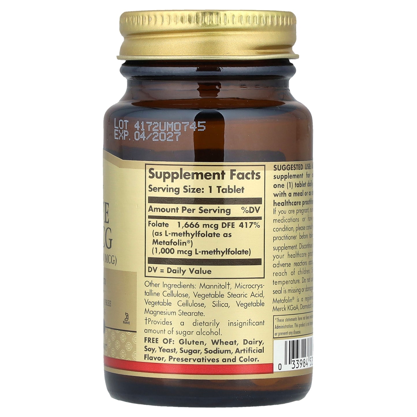 Solgar, Folate, 1,000 mcg, 60 Tablets