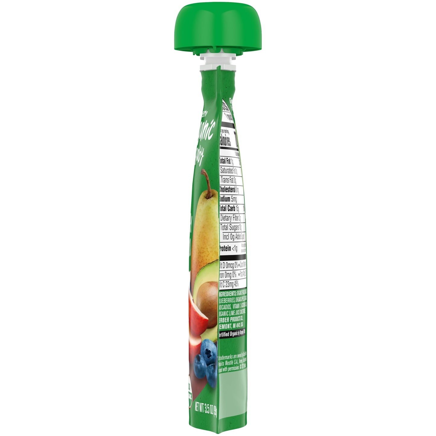 Gerber, Organic for Baby, 2nd Foods®, Pear, Blueberry, Apple, Avocado, 3.5 oz (99 g)