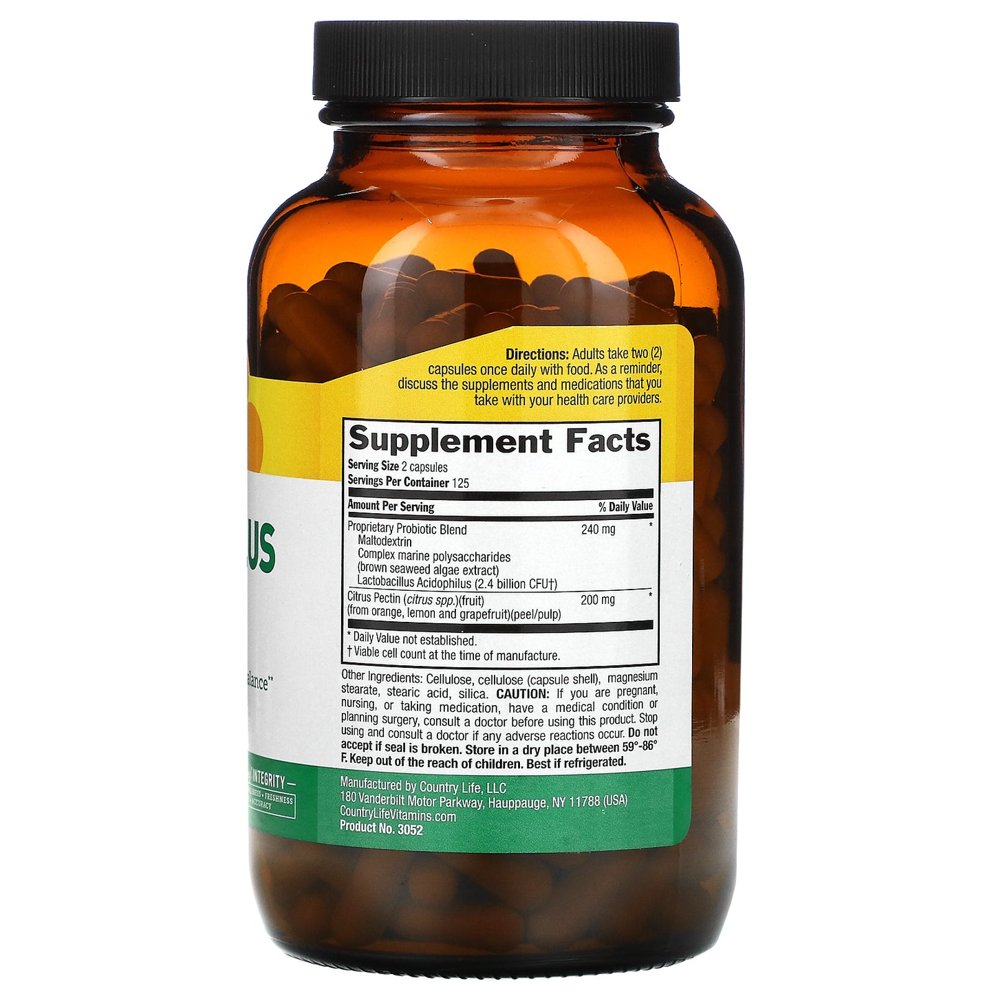 Country Life, Acidophilus with Pectin, 250 Vegan Capsules