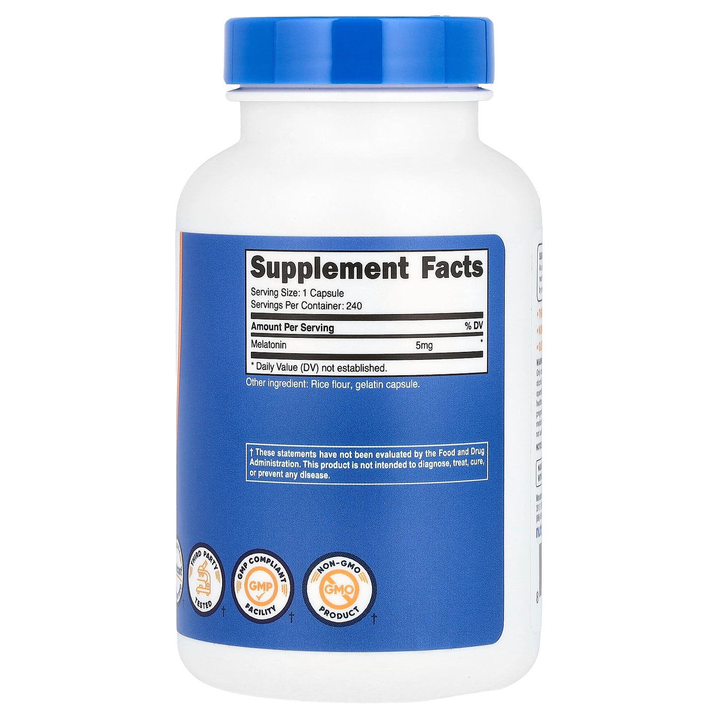 Nutricost, Melatonin, 5 mg , 240 Capsules