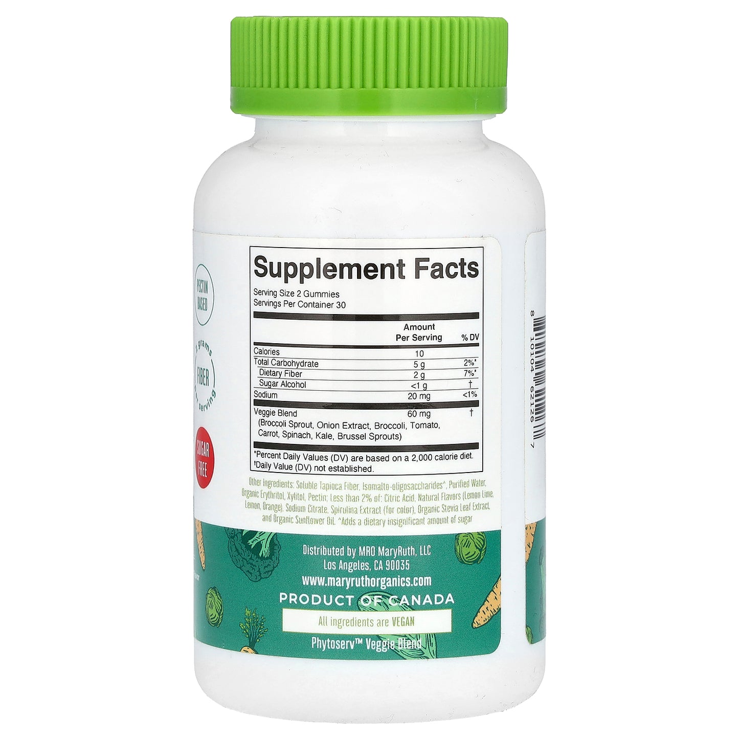 MaryRuth's, Supergreens Gummies, Sugar Free, Lemon Lime Orange, 60 Gummies