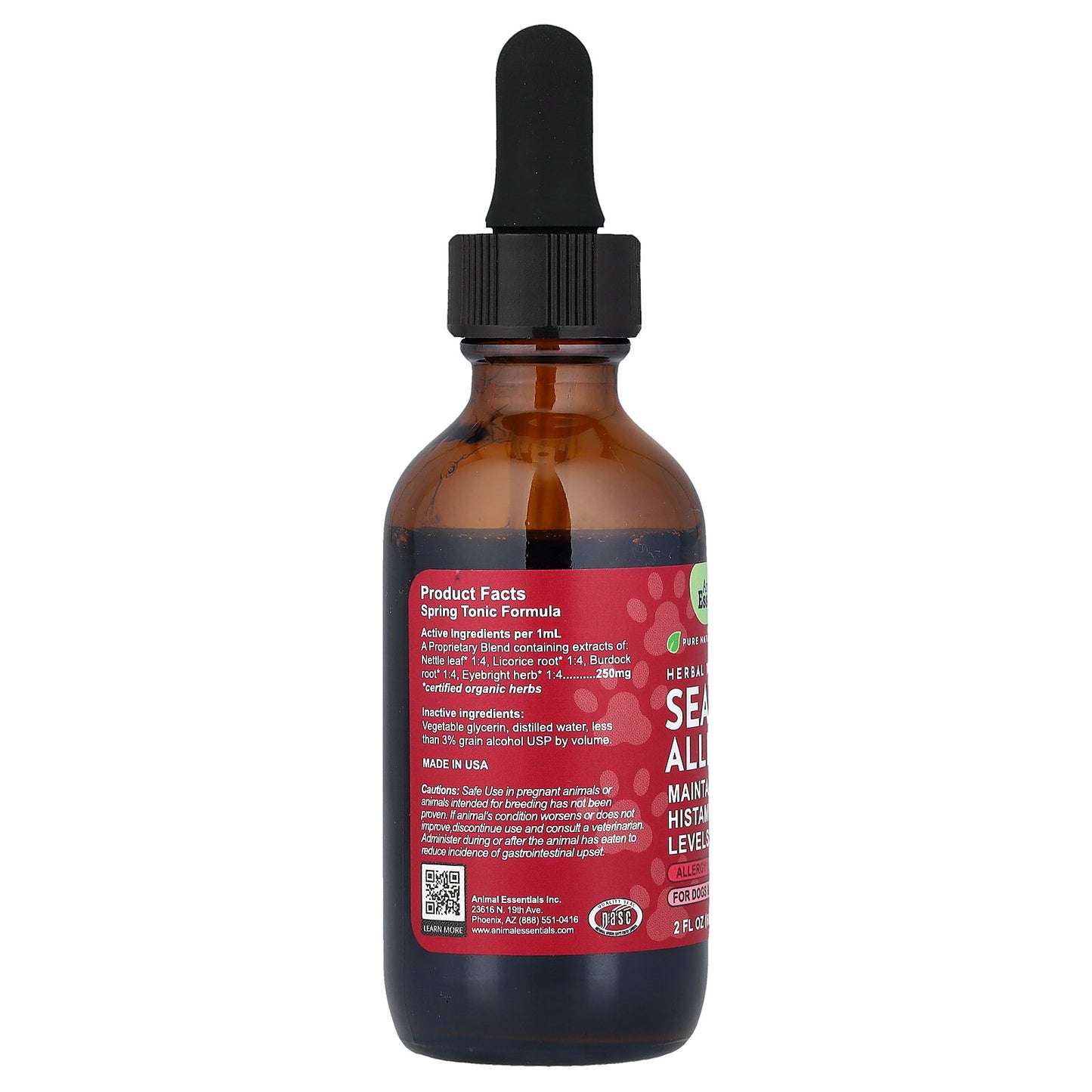 Animal Essentials, Seasonal Allergy, For Dogs & Cats, 2 fl oz (60 ml)