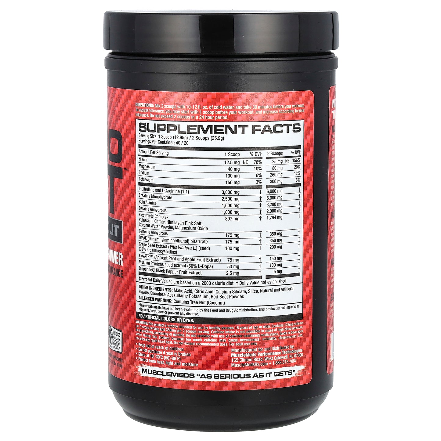 MuscleMeds, Nitro Lift™ Pre-Workout, Cherry Lime, 1.14 lbs (518 g)