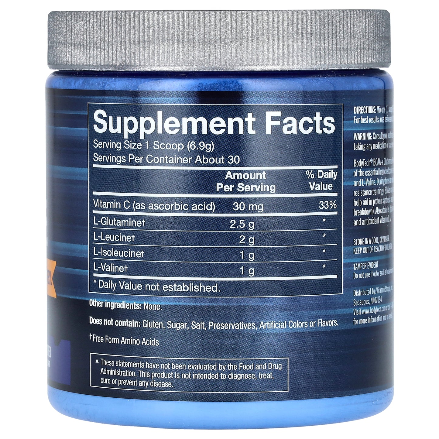 BodyTech, BCAA + Glutamine, Unflavored, 7.3 oz (208 g)