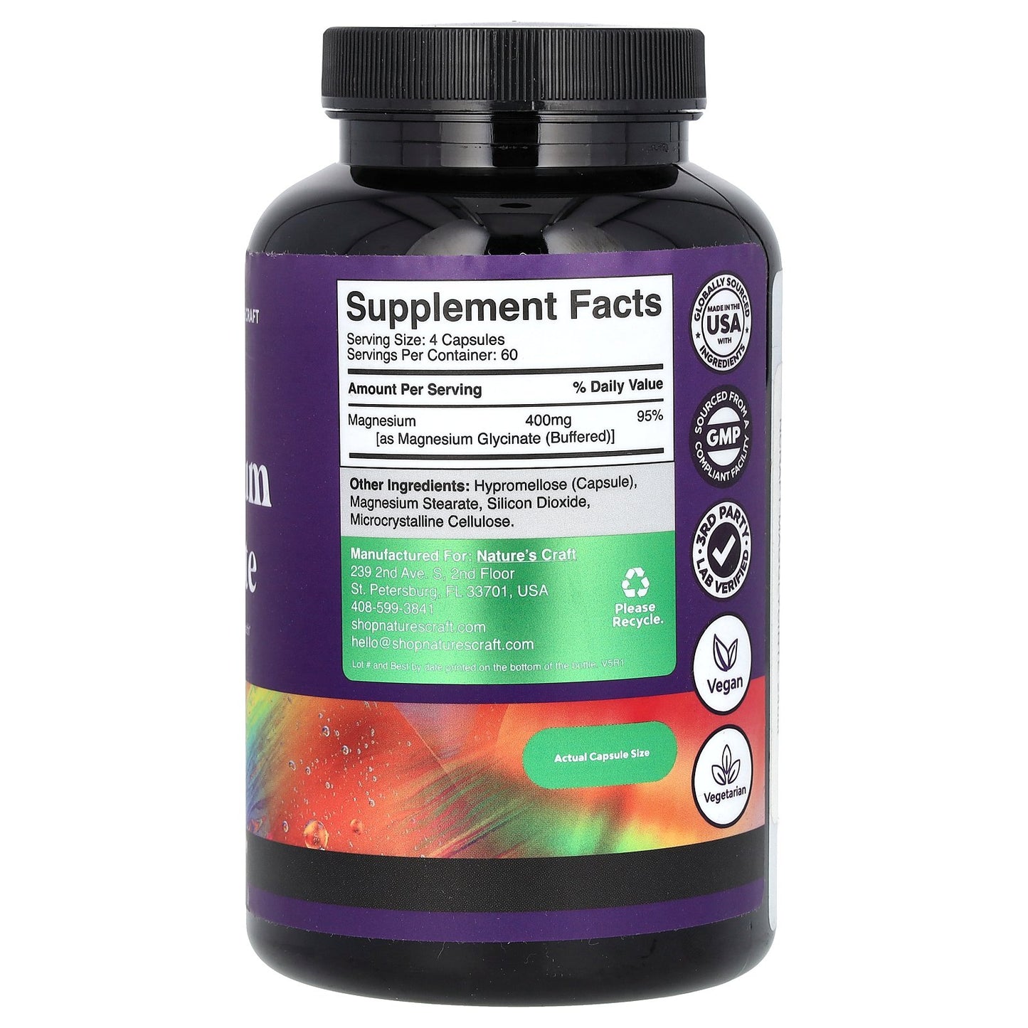 Nature's Craft, Magnesium Glycinate, 240 Capsules (100 mg per Capsule)