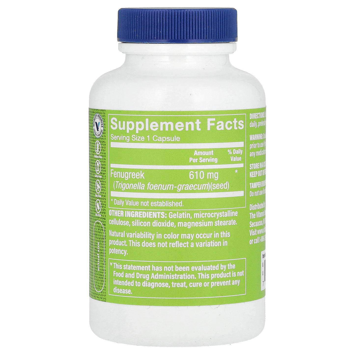 The Vitamin Shoppe, Fenugreek Seed, 610 mg, 100 Capsules
