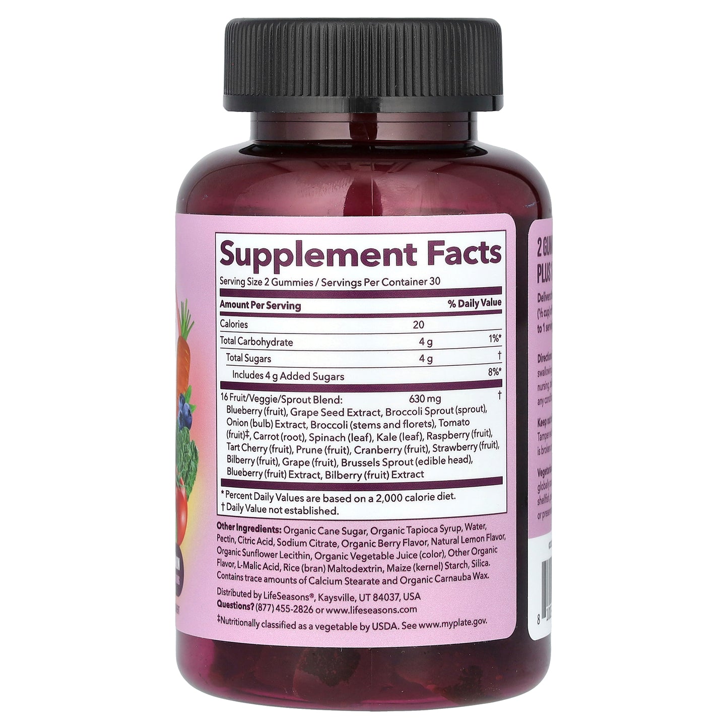 LifeSeasons, Fruit & Veggie Gummy, Berry Lemon, 60 Gummies