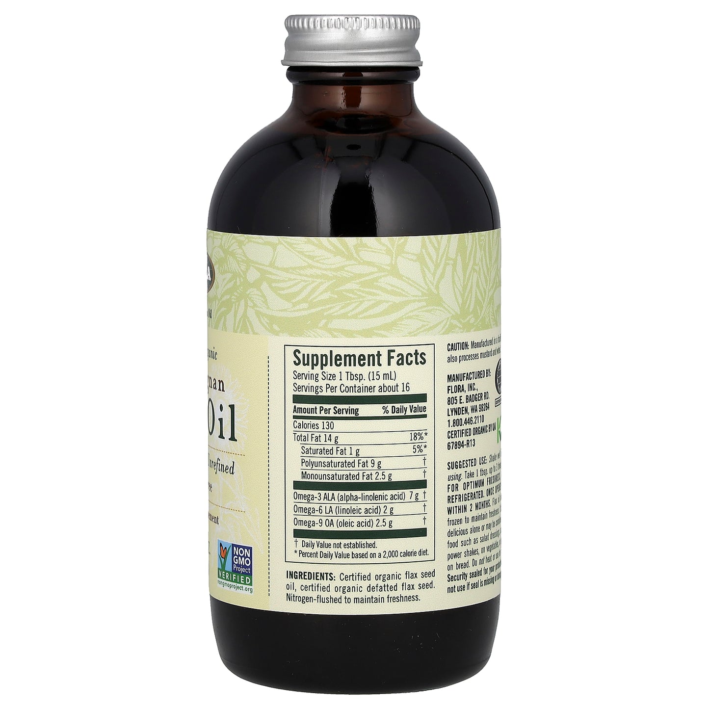 Flora, Certified Organic High Lignan Flax Oil, 8.5 fl oz (250 ml)
