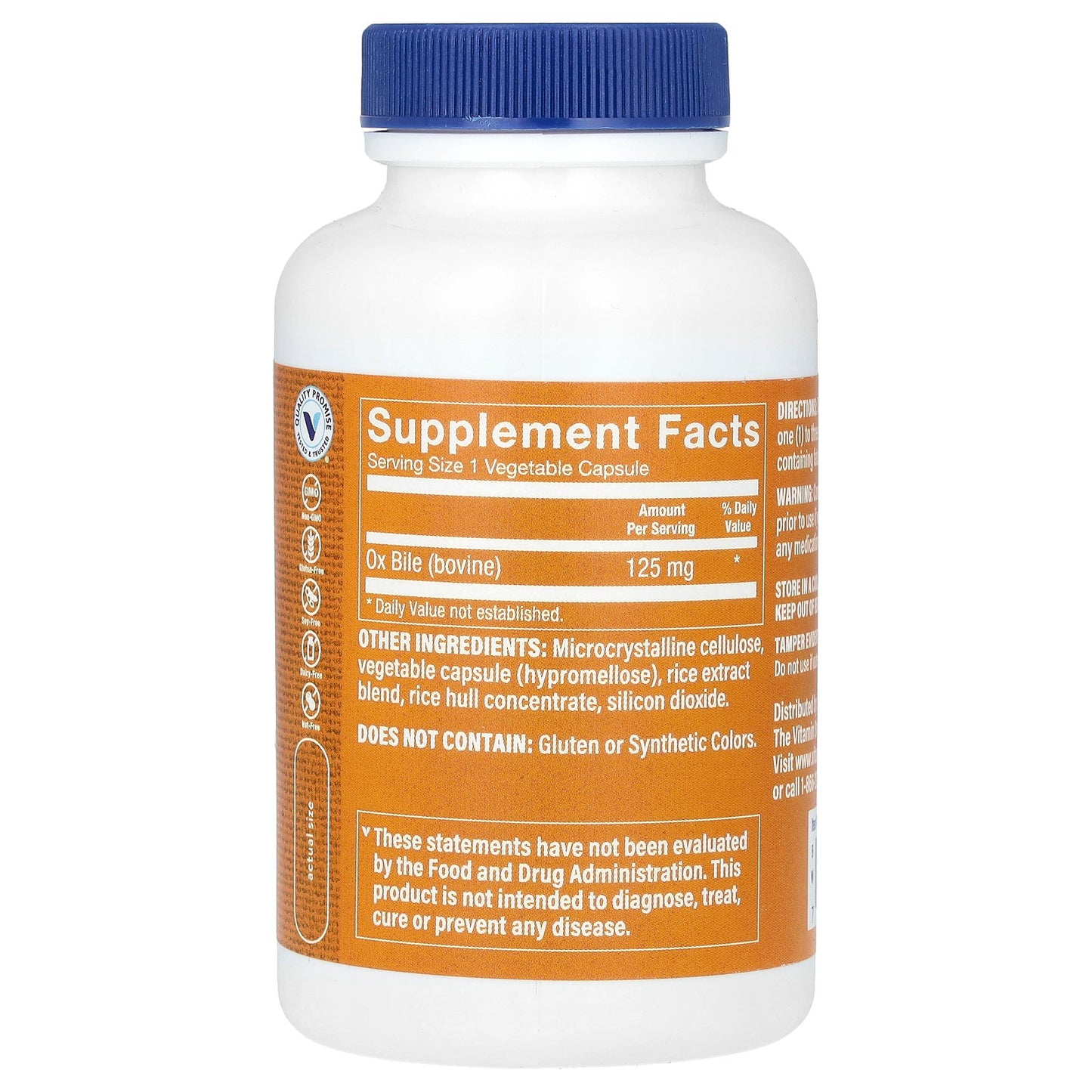 The Vitamin Shoppe, Ox Bile, 100 Vegetable Capsules (125 mg per Capsule)