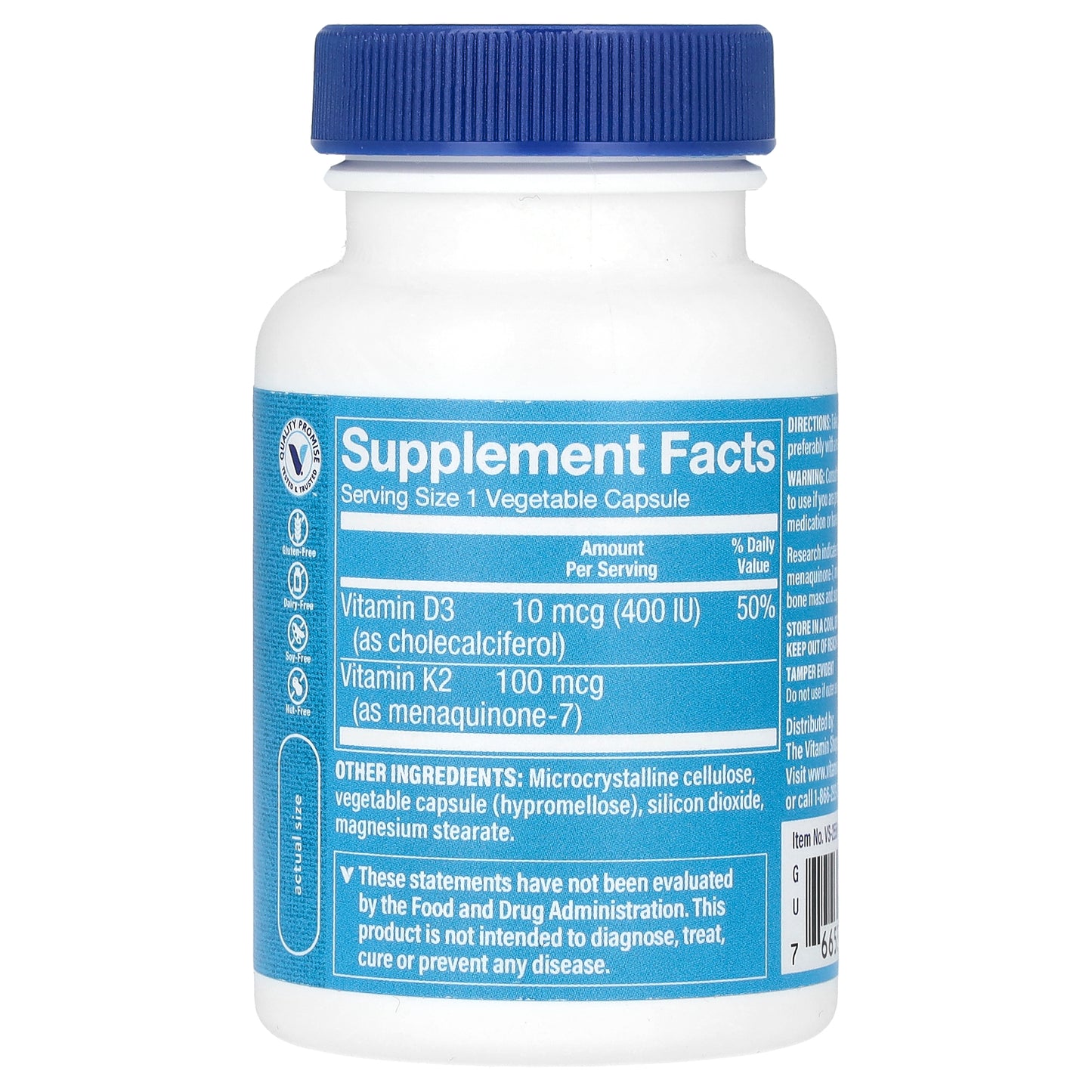 The Vitamin Shoppe, Vitamin K2, 100 mcg, 90 Vegetable Capsules